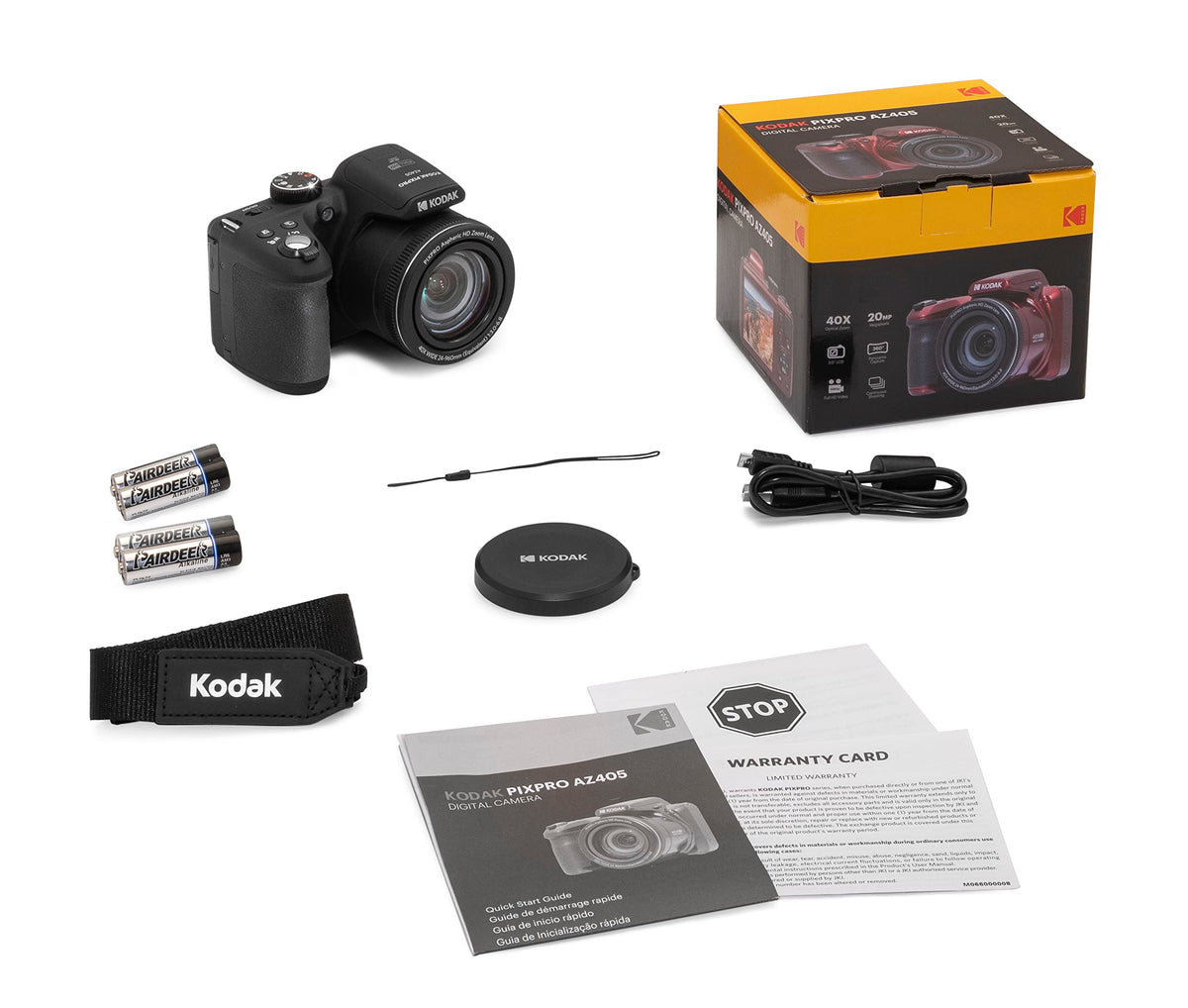 KODAK PIXPRO AZ405-BK Cámara Digital de 20 MP, Zoom óptico de 40 X, Lente Gran Angular de 24 mm, estabilización óptica de Imagen, 1080P, Full HD, Video, cámara LCD de 3 Pulgadas, Color Negro