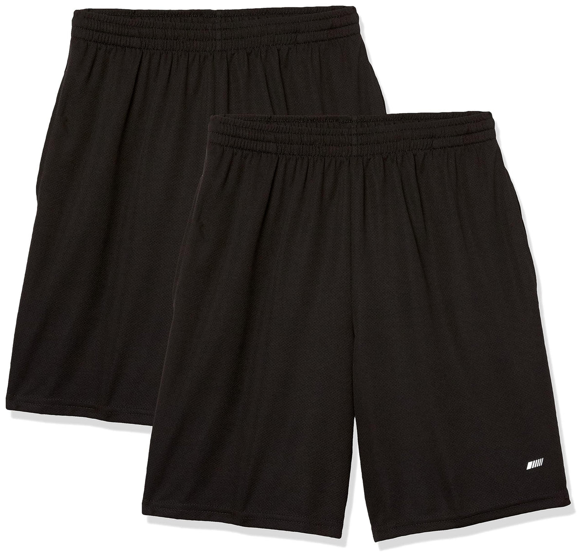 Amazon Essentials Performance Tech - Pantalones cortos de ajuste holgado para hombre (disponibles en grande y alto), paquete de 2, negro, talla G