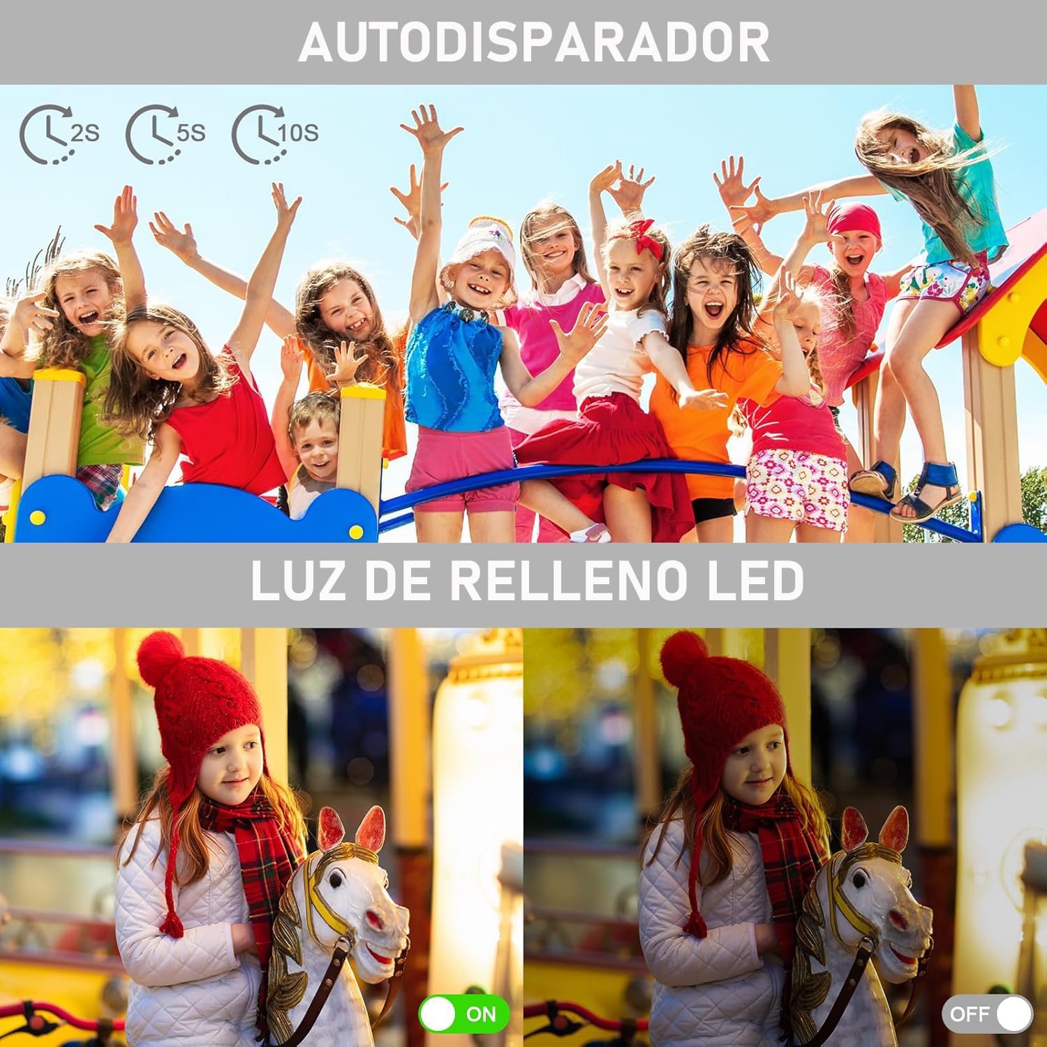 Cámara Digital,Cámara Digital para Niños FHD 1080P 50MP Vlogging con Tarjeta 64GB,Pantalla IPS de 2.4'',Zoom 16X,Anti-Shake y Disparo Continuo Camara Fotografica Digicam Regalo para Niñas (Rosa)