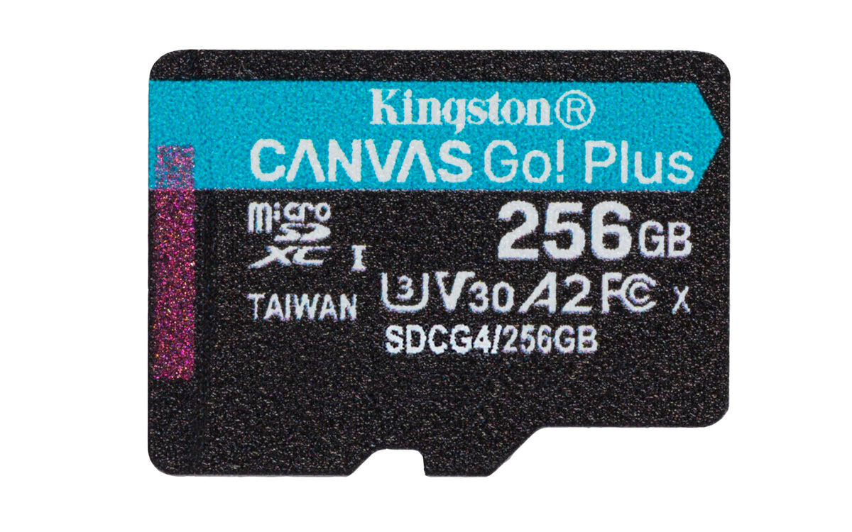 Kingston Tarjeta De Memoria MicroSD, Canvas Go Plus Gen4, Capacidad: 256GB, 4K, Clase 10, UHS-I, U3, V30, A2 Lectura: 200MB/s y Escritura: 160MB/s, sin Adaptador SKU: SDCG4/256GBSP
