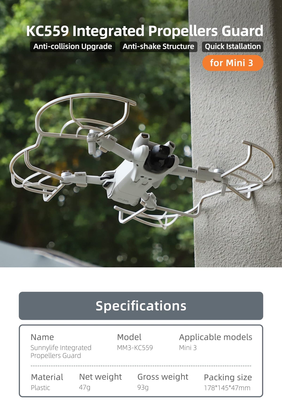 Protector de hélice DJI Mini 3, protector de hélices, cubierta de ventilador de ala, herramienta protectora de anillo anticolisión, cubierta de accesorios