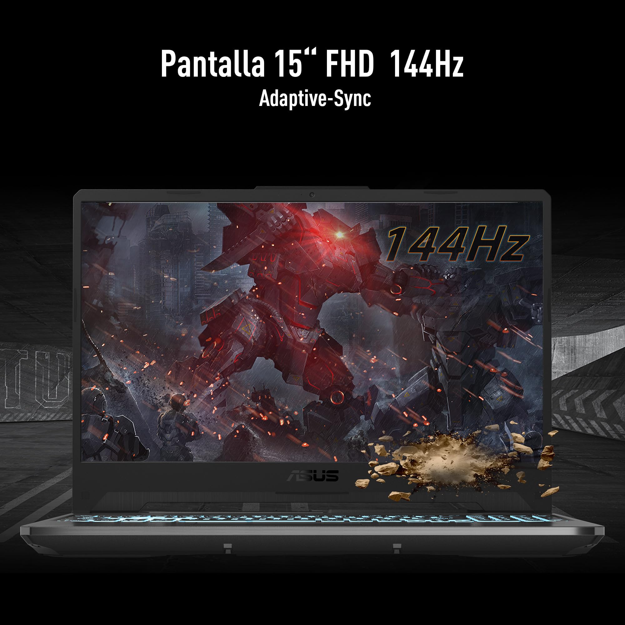 ASUS TUF Gaming A15 /AMD Ryzen 7 7445HS/ NVIDIA GeForce RTX 3050/ 16GB - 512 SSD/Wi-Fi 6 + Bluetooth 5.3/ Teclado en español (Servicio y garantía con la Marca en México)
