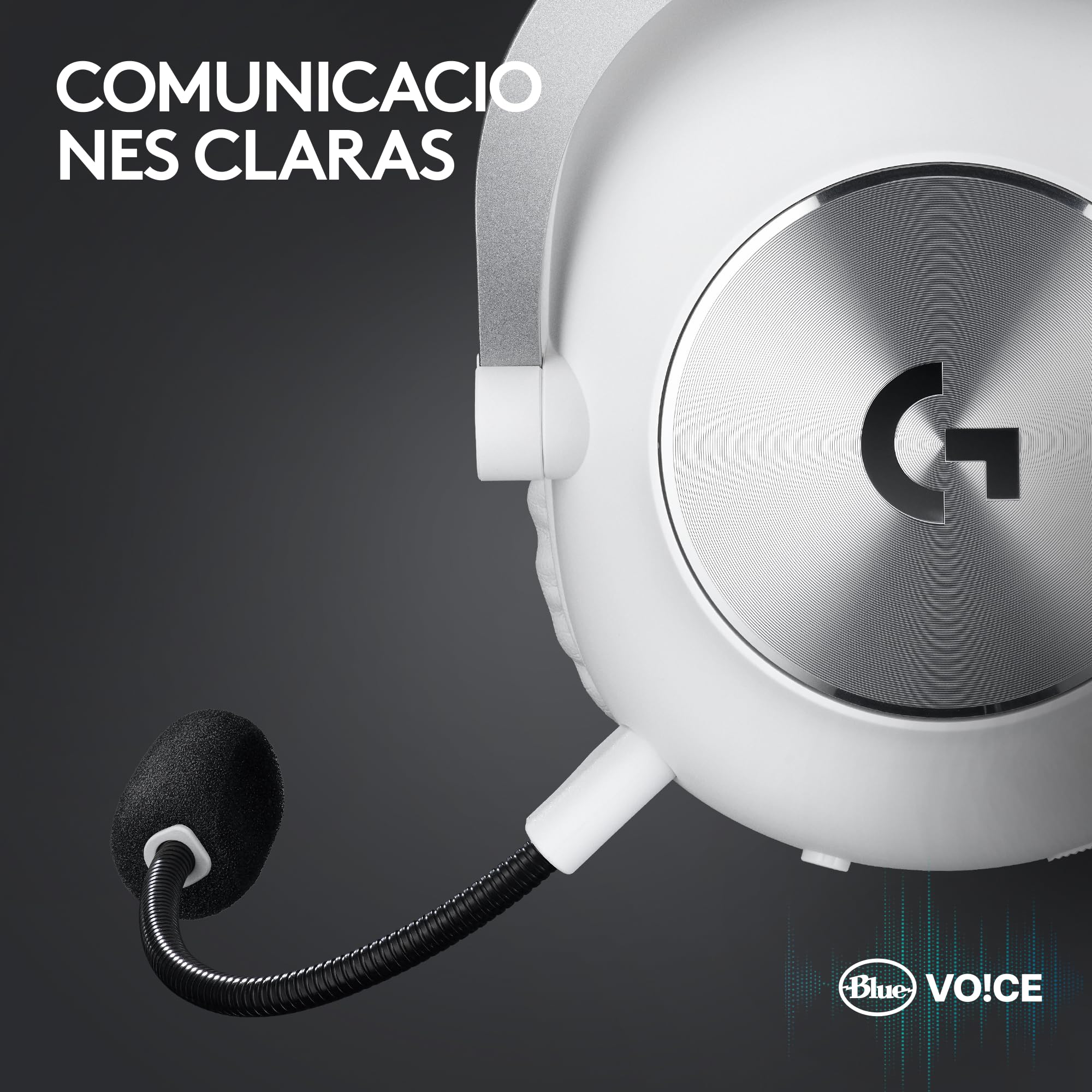 Logitech G Pro X 2 Lightspeed Audífonos Inalámbricos Gamer, Mic. Brazo Desmontable, Grafeno de 50 mm, DTS:X 2.0, Sonido Envolvente 7.1, Bluetooth/USB/Cable Aux. de 3.5 mm, Color Blanco