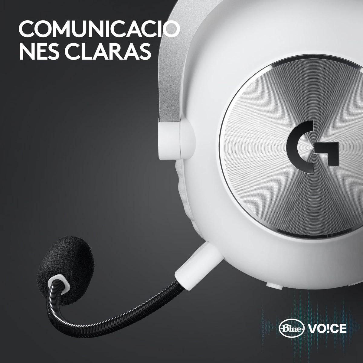 Logitech G Pro X 2 Lightspeed Audífonos Inalámbricos Gamer, Mic. Brazo Desmontable, Grafeno de 50 mm, DTS:X 2.0, Sonido Envolvente 7.1, Bluetooth/USB/Cable Aux. de 3.5 mm, Color Blanco
