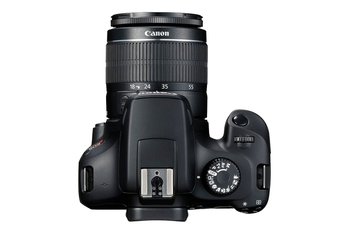 Canon EOS Rebel T100 Cámara DSLR con lente EF-S 18-55mm f/3.5-5.6 III, sensor CMOS APS-C de 18MP, Wi-Fi incorporado, visor óptico, imágenes impresionantes y videos Full HD, incluye tarjeta SD de 32 GB