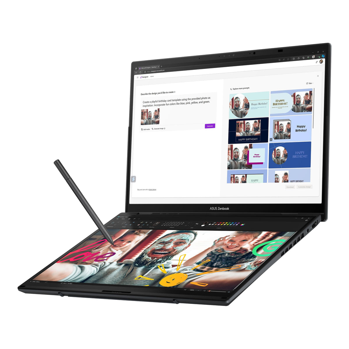 ASUS Laptop Zenbook Duo OLED/UX8406MA-PZ051W/Intel Core Ultra 9/Intel ARC Graphics/32GB RAM/ 2TB/Sleeve y Stylus/Teclado en Español (Garantía y Servicio México)