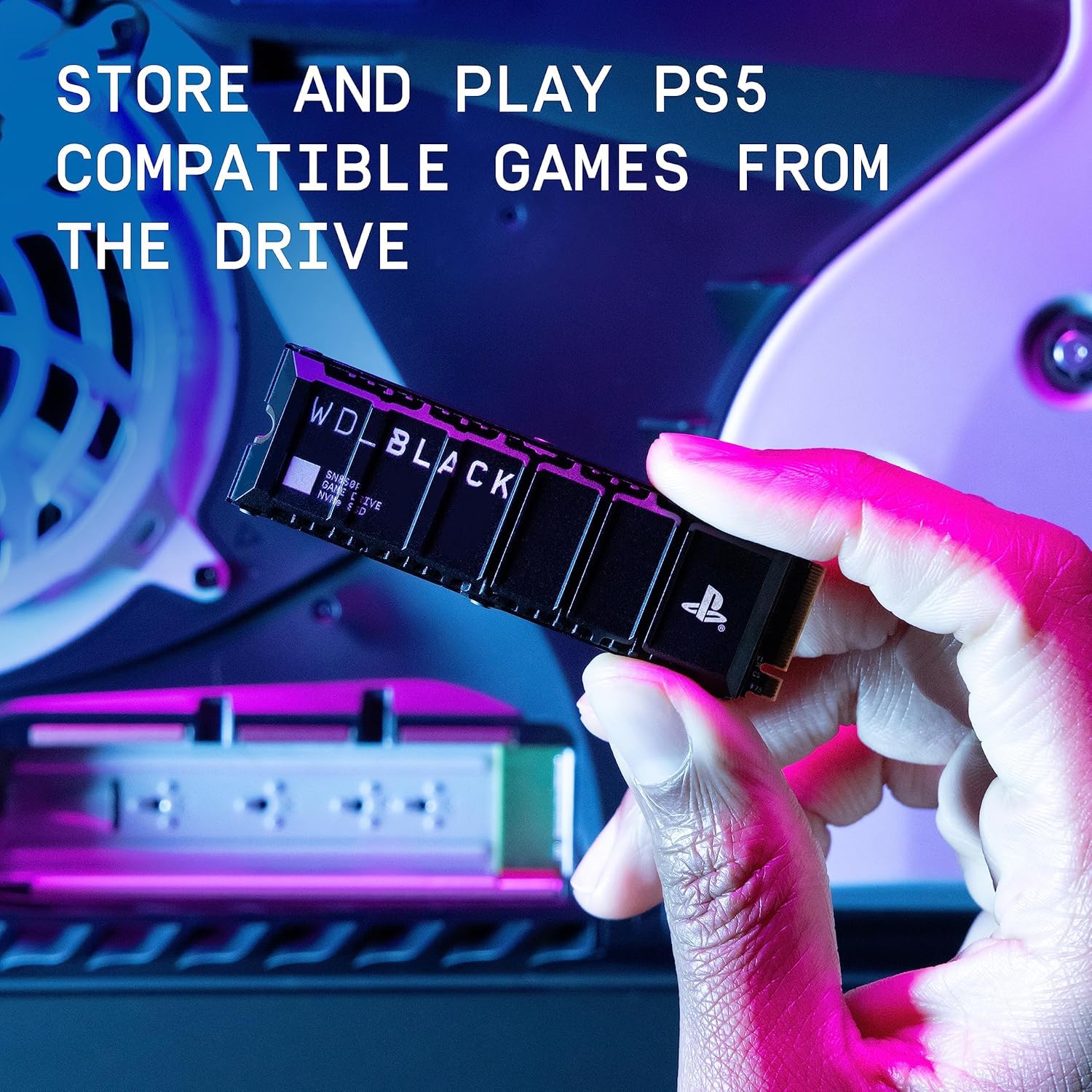 WD_Black Western Digital 2TB SN850P NVMe M.2 SSD Expansión de Almacenamiento con Licencia Oficial para Consolas PS5, hasta 7,300 MB/s, con disipador de Calor - WDBBYV0020BNC-WRSN
