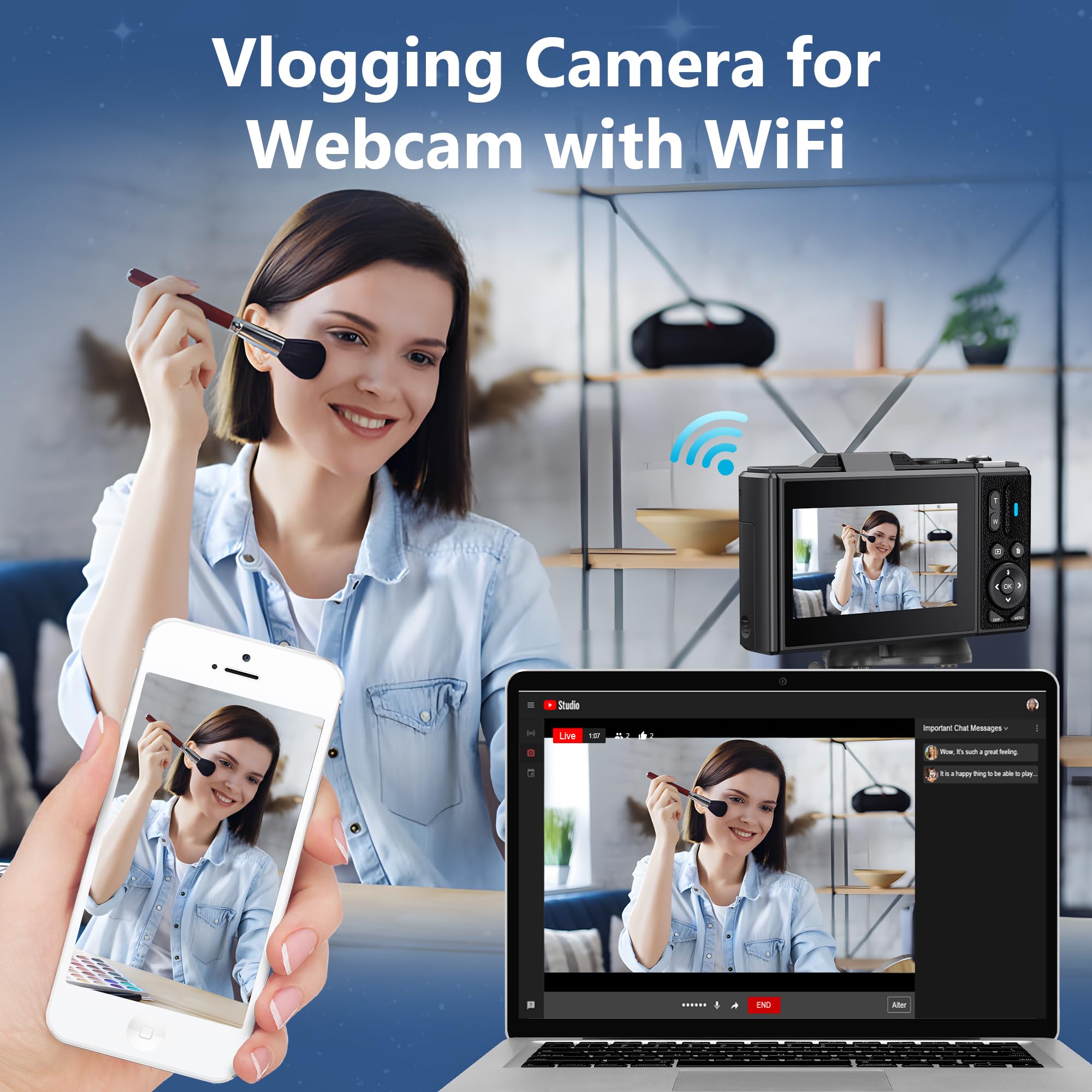 Cámara Digital Retro de 64MP, Cámara de Vlogging Vintage 4K UHD con Zoom de 18X, Enfoque Automático, Pantalla Abatible de 3 Pulgadas para Vlogging de Fotografía de Viajes (Negro)
