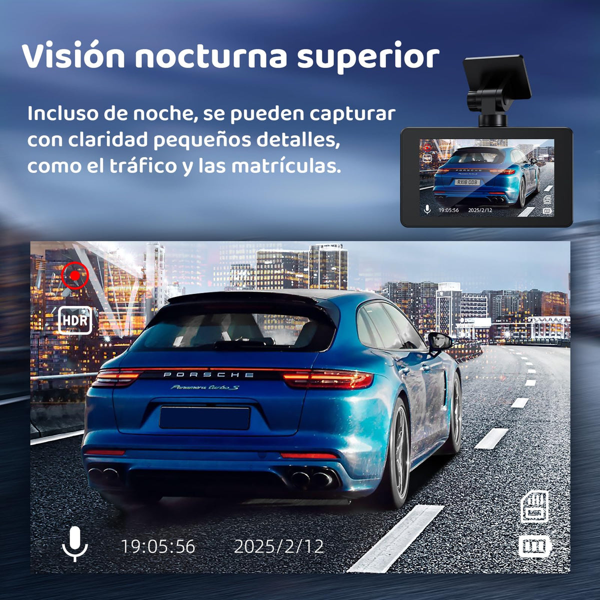 Gurkitsy Dashcam para Auto, 3'' Dash CAM,1080P HD Cámara Carro Delantera, Cámara Automovil para Auto y Carro, con Visión Nocturna 2.0 y WiFi, Control de App, Grabación en Bucle, Sensor G