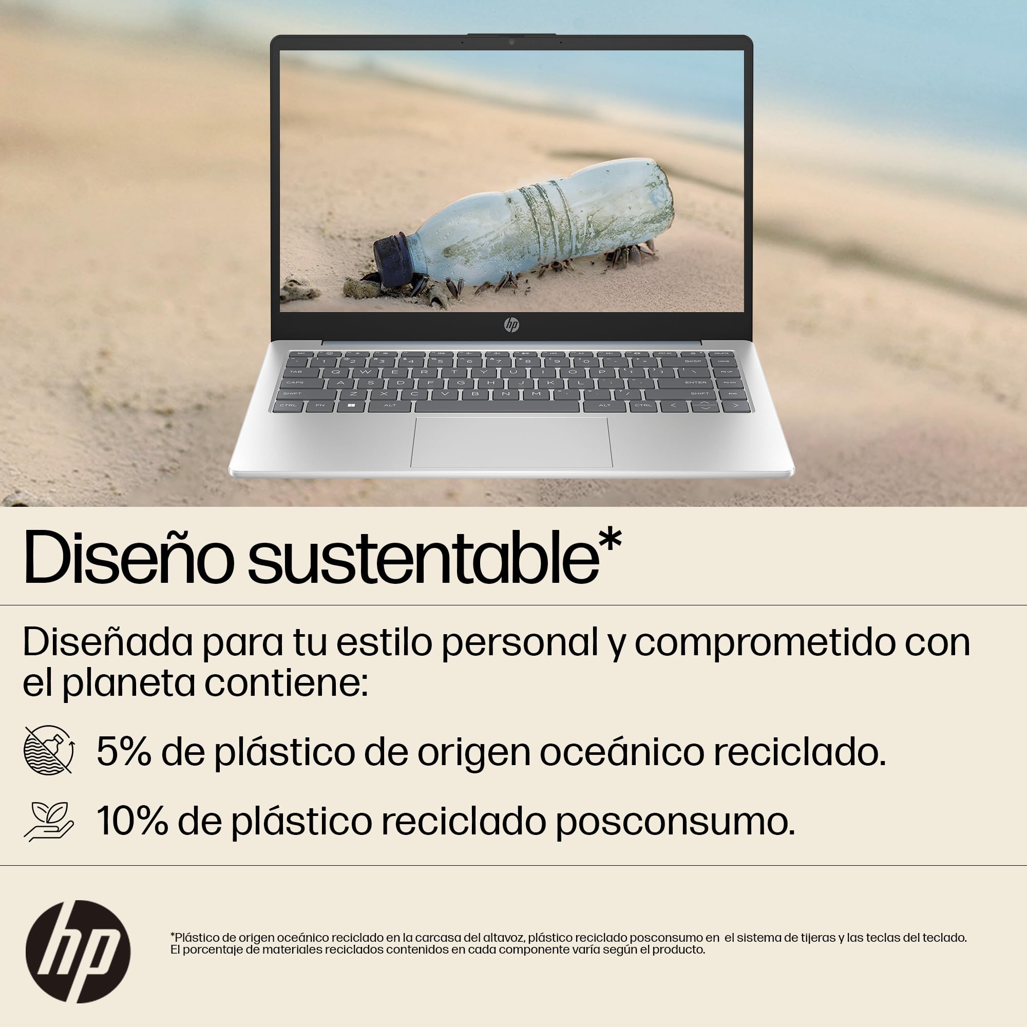 HP Laptop 14-em0001la, AMD Ryzen 3, 8 GB, 256 GB SSD, 14, FHD, Windows 11, Teclado en Español, Garantía México, Azul