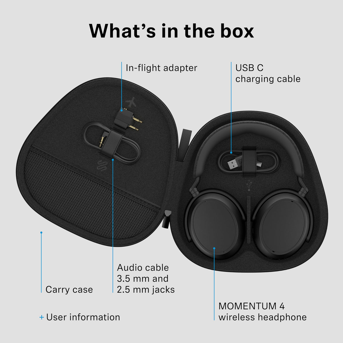 SennheiserMomentum Wireless 4 Negros Inálambricos