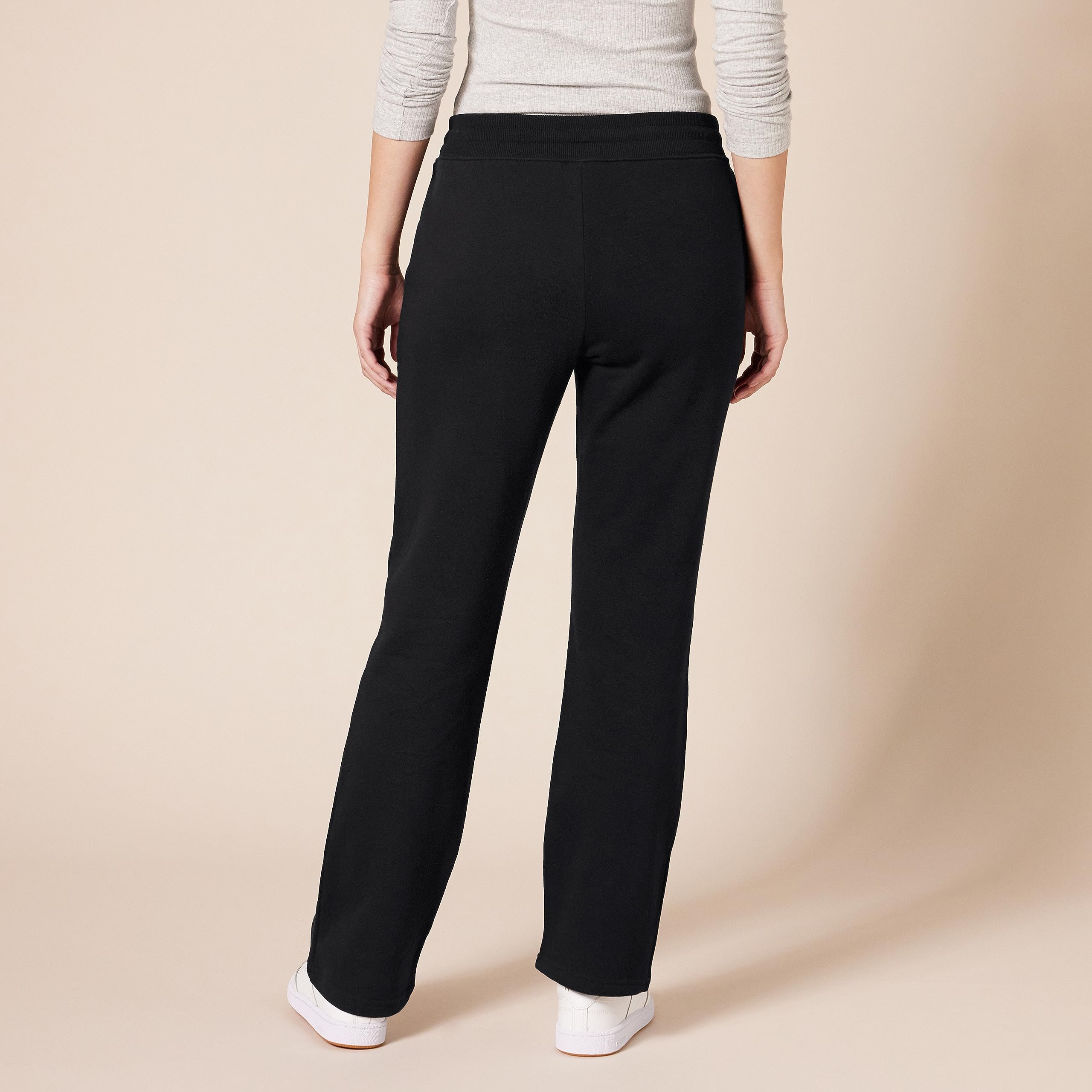 Amazon Essentials - Pantalón deportivo de forro polar de rizo francés para mujer (disponible en tallas grandes), negro, talla XG