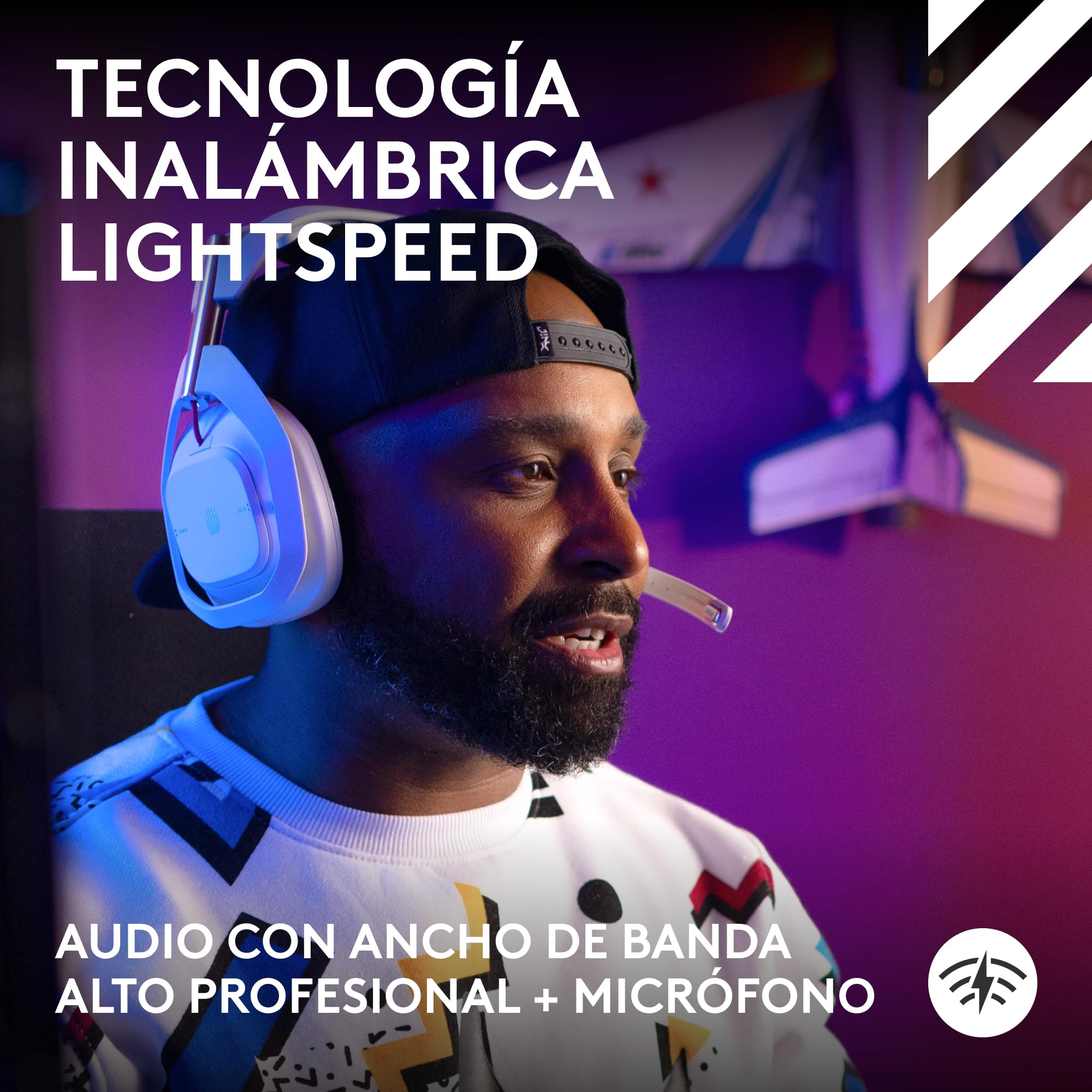 Logitech G Astro A50 Lightspeed - Auriculares inalámbricos para Juegos + estación Base (Gen 5), grafeno Pro-G, conmutación de 3 Sistemas, USB-C a Xbox, PS5, PC/Mac o Nintendo Switch, Bluetooth, Blanco