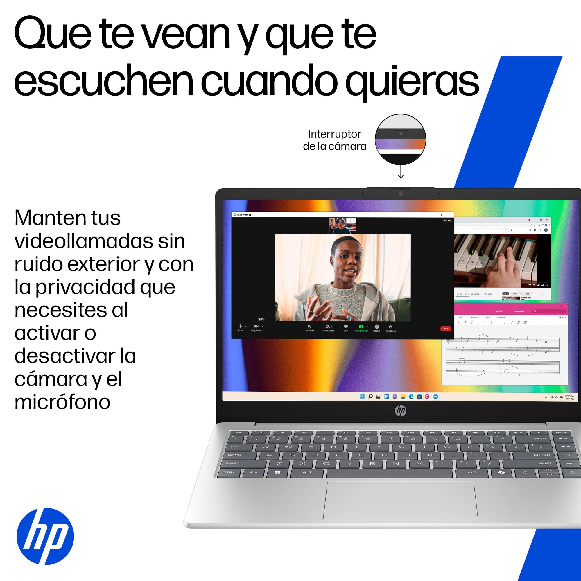 HP Laptop 14-ep0252la, Intel Core i5, 8 GB, 512 GB SSD, 14", FHD, Windows 11 Home, Teclado en Español, Garantía México, Plateado