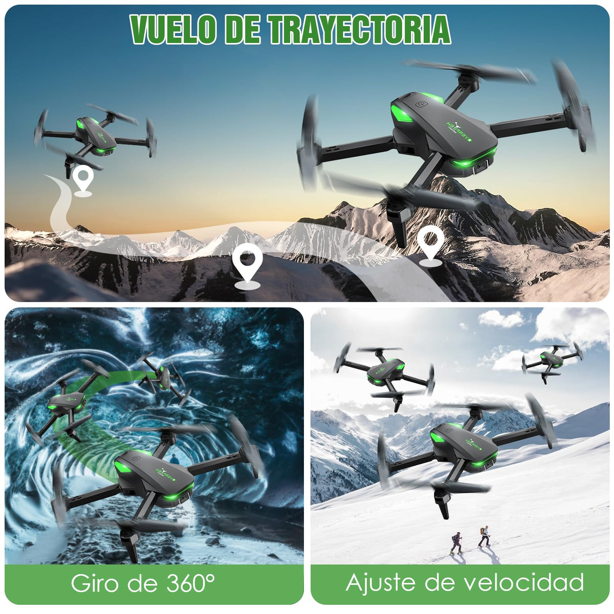 AXIDUN S20 Mini Drones con Cámara 4K, Drone plegable, Evitación Inteligente de Obstáculos,2 Baterías, Control por Voz y Trayectoria de Vuelo, Drone para Adolescentes Principiantes Regalo.