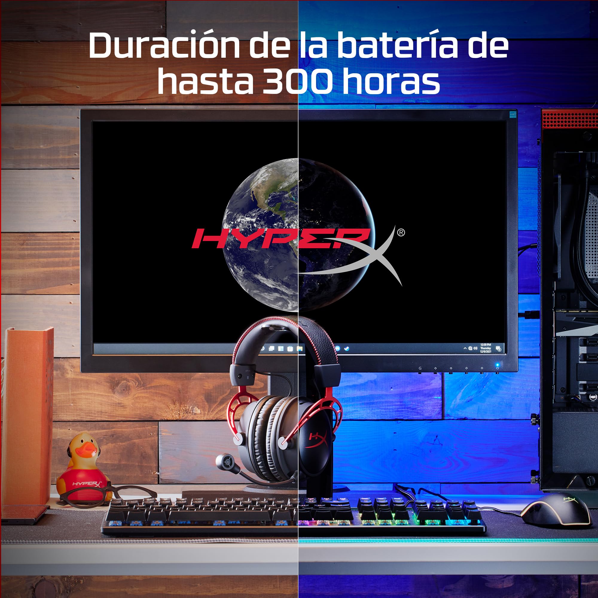 HyperX Cloud Alpha Wireless - Gaming Headset for PC, 300-hour Battery Life, DTS Headphone:X Spatial Audio, Memory Foam, Dual Chamber Drivers, Noise-canceling Mic, Durable Aluminum Frame