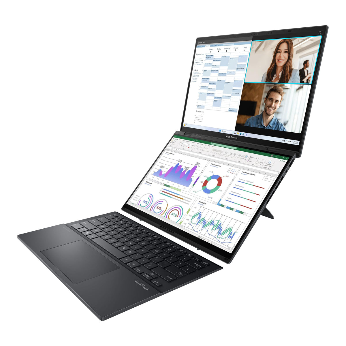 ASUS Laptop Zenbook Duo OLED/UX8406MA-PZ051W/Intel Core Ultra 9/Intel ARC Graphics/32GB RAM/ 2TB/Sleeve y Stylus/Teclado en Español (Garantía y Servicio México)