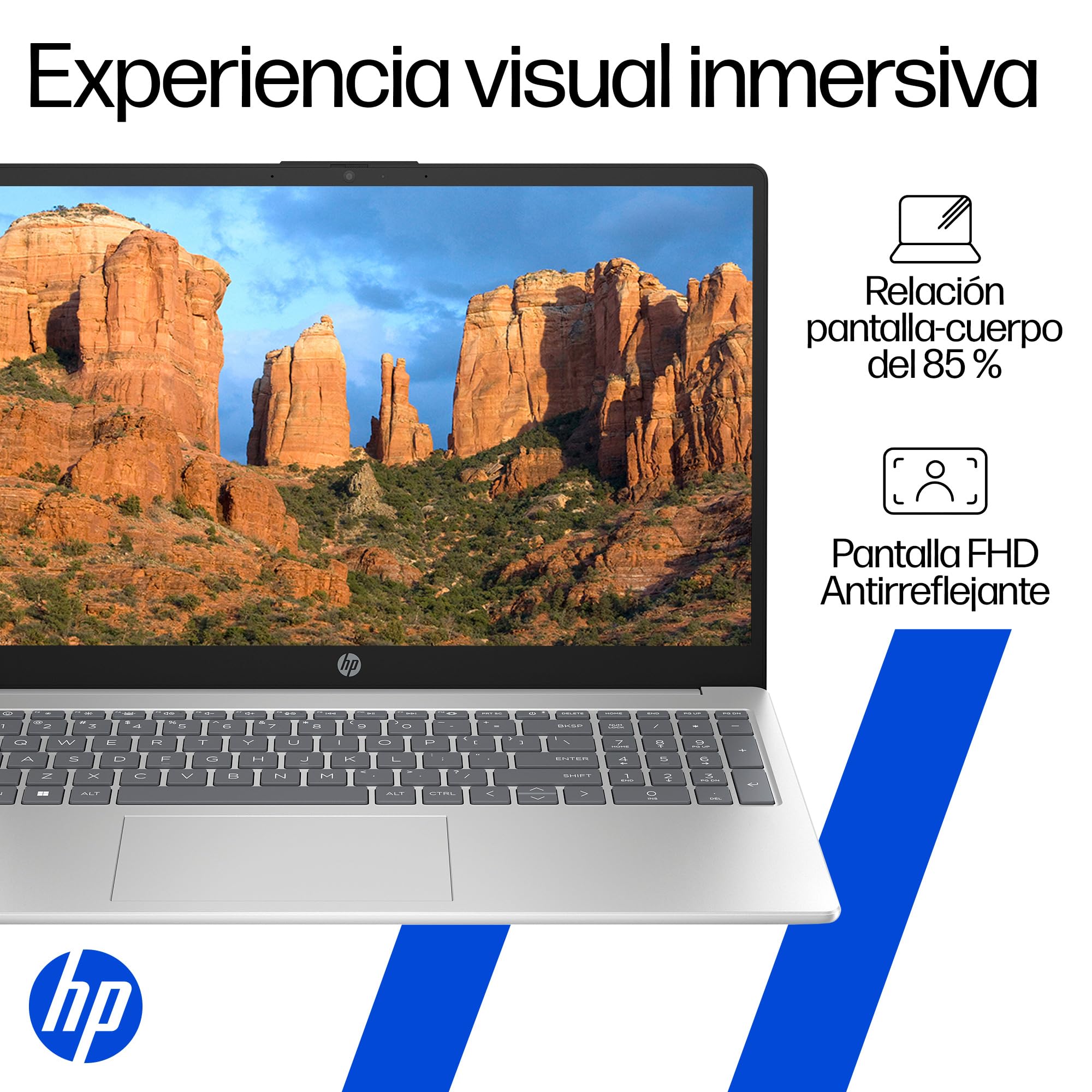 HP Laptop 15-fd1050la, Intel Core Ultra 5, 16 GB, 512 GB SSD, 15.6", FHD, Windows 11 Home, Teclado en Español, Garantía México, Plata