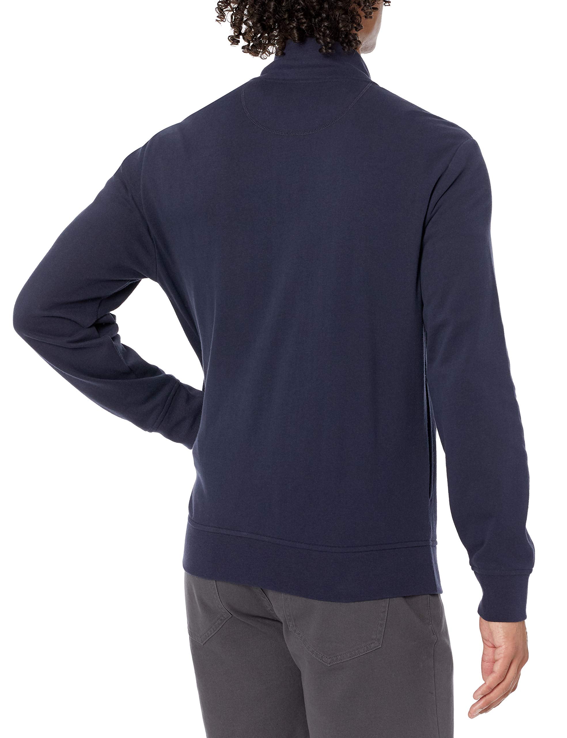 Amazon Essentials Men's Lightweight French Terry Full-Zip Mock Neck Sweatshirt, Dark Navy, Large
