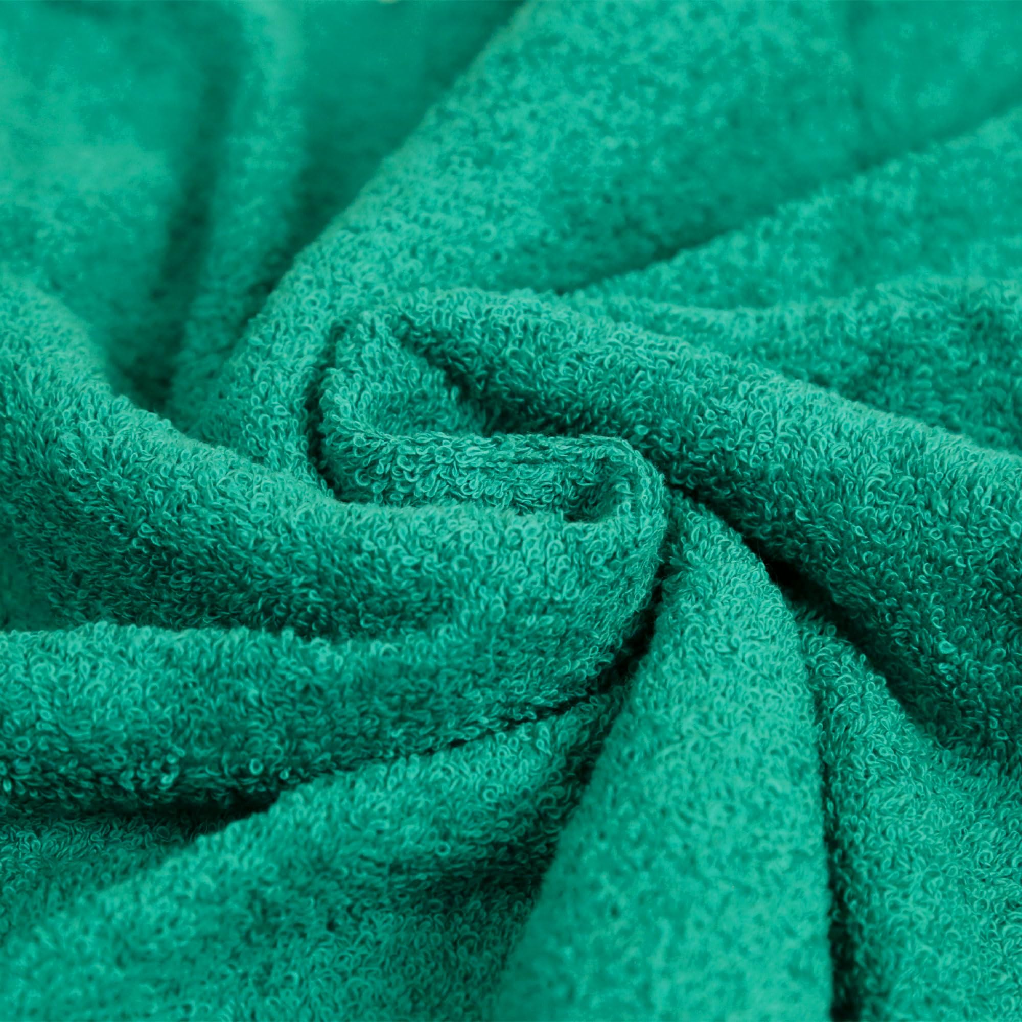 Amazon Basics 6 Piece Oversized Fade resistant Towel set, 100% Cotton towels for bathroom, soft and absorbent, 2 Bath Towels, 2 Hand Towels and 2 Washcloths bathroom towel set, Teal
