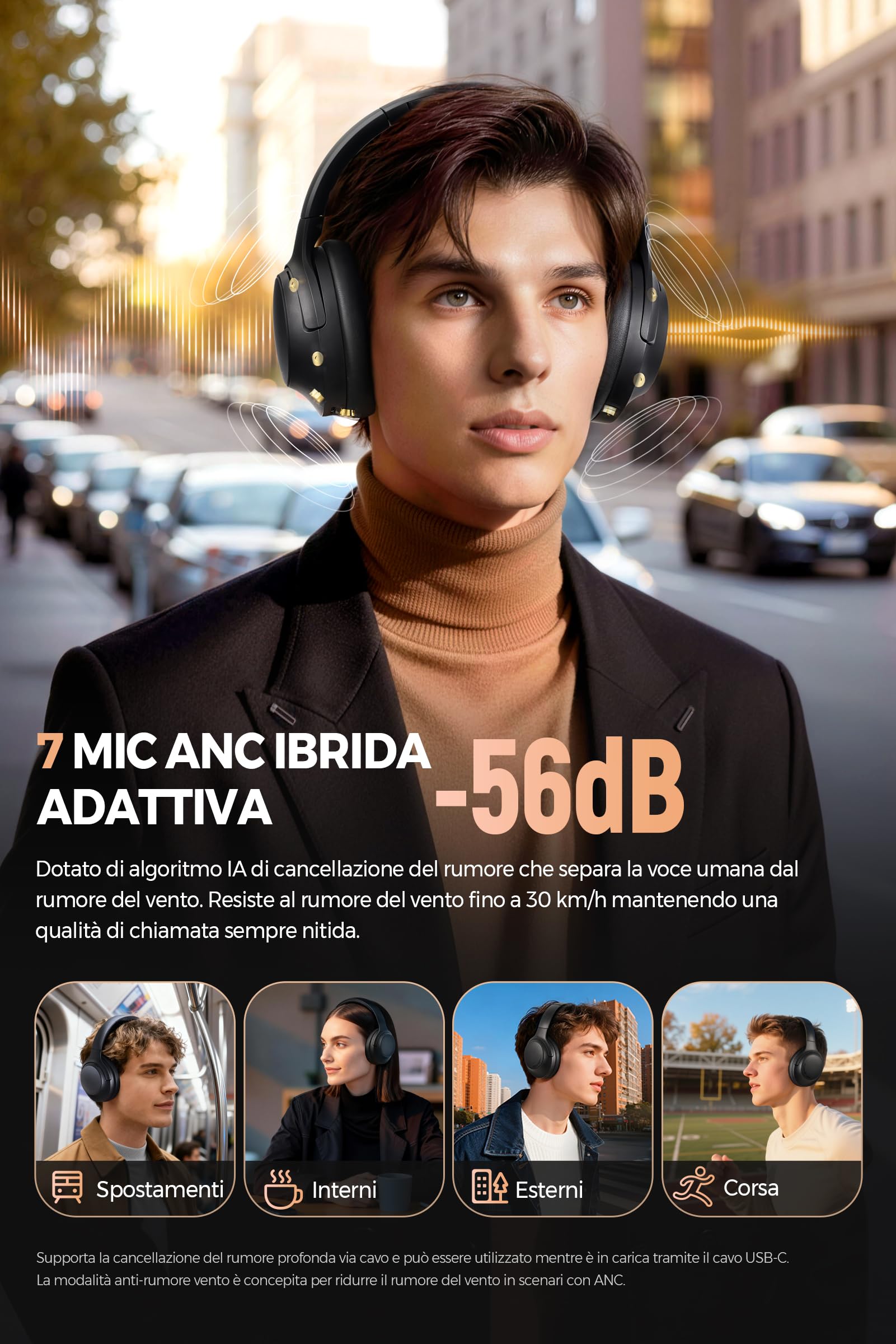 SoundPEATS Cove Pro + C30 Audífonos Inalámbricos Over-Ear e In-Ear Hi-Res, ANC Híbrida Adaptativa, Bluetooth 6.0, Audio Premium