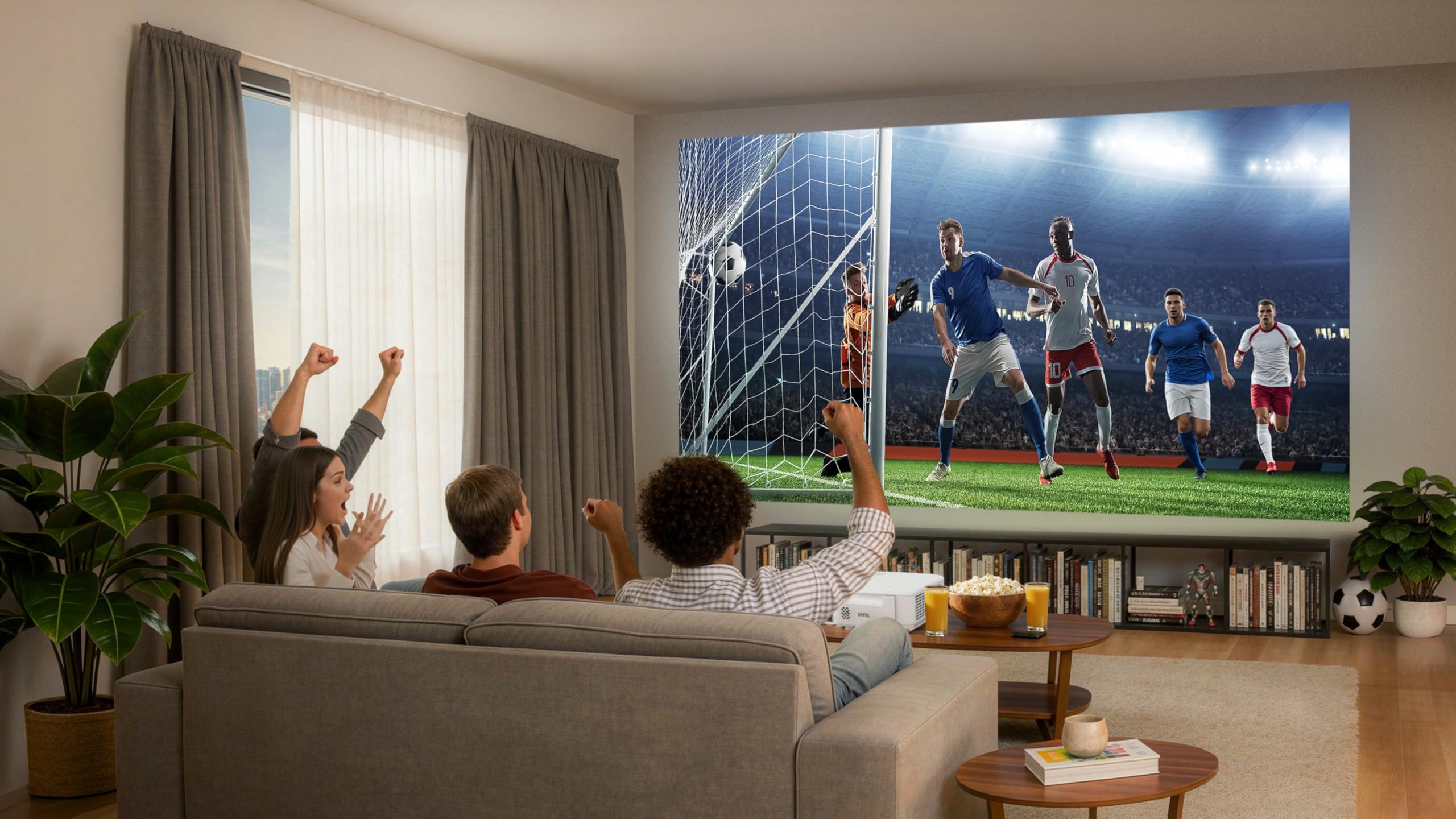 BenQ Proyector TH575C para Entretenimiento en casa 1080p 3800 lúmenes de Alta luminosidad, 16.7 ms de Baja latencia para Videojuegos, Modos de Cine, Deportes y Juegos, corrección automática Vertical