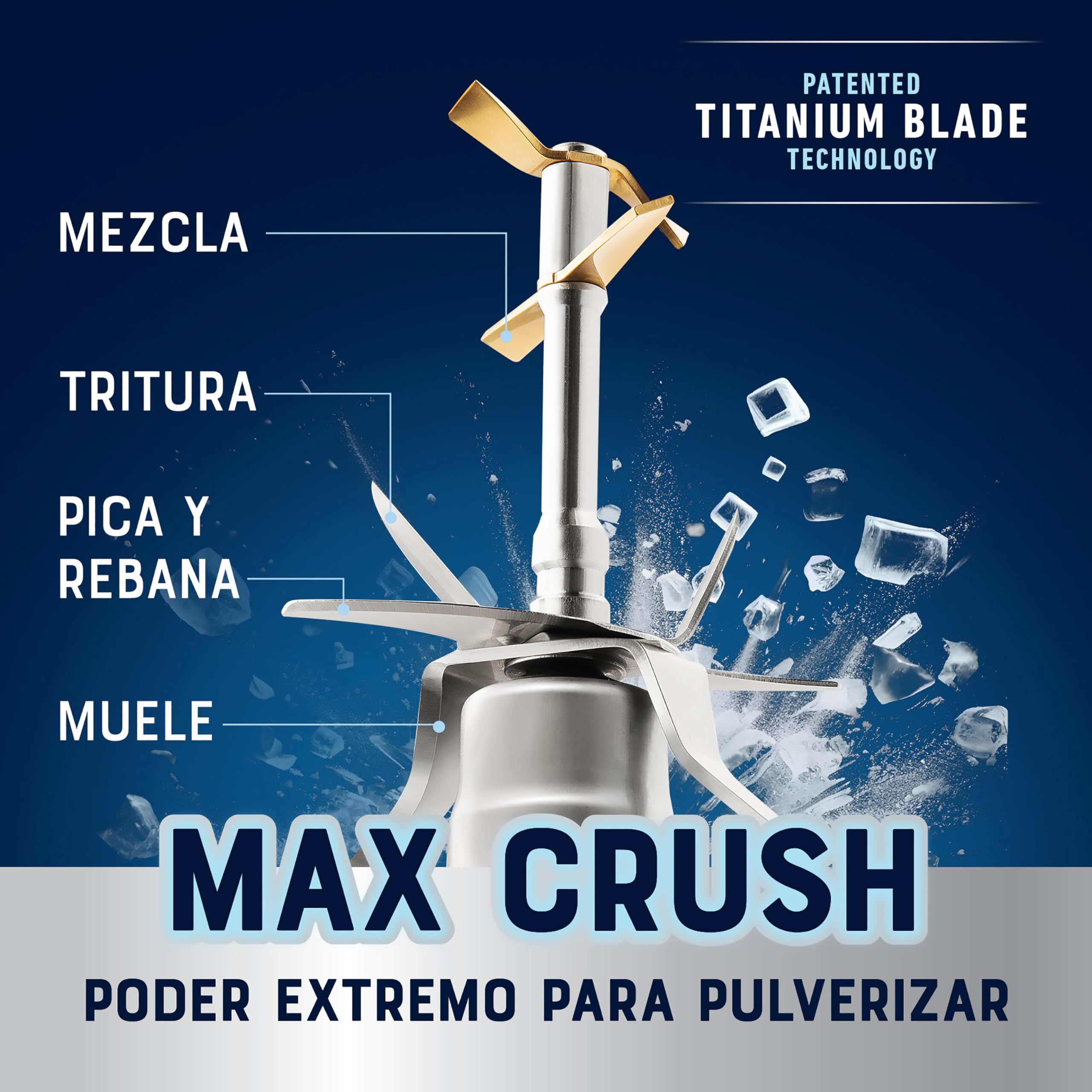 Oster Licuadora Profesional XTREME MIX con iBLEND y MAX CRUSH, 1500 W, 2 L, Jarra de Vidrio Boroclass, Tecnología Reversible, Vaso Blend-N-Go, Gris