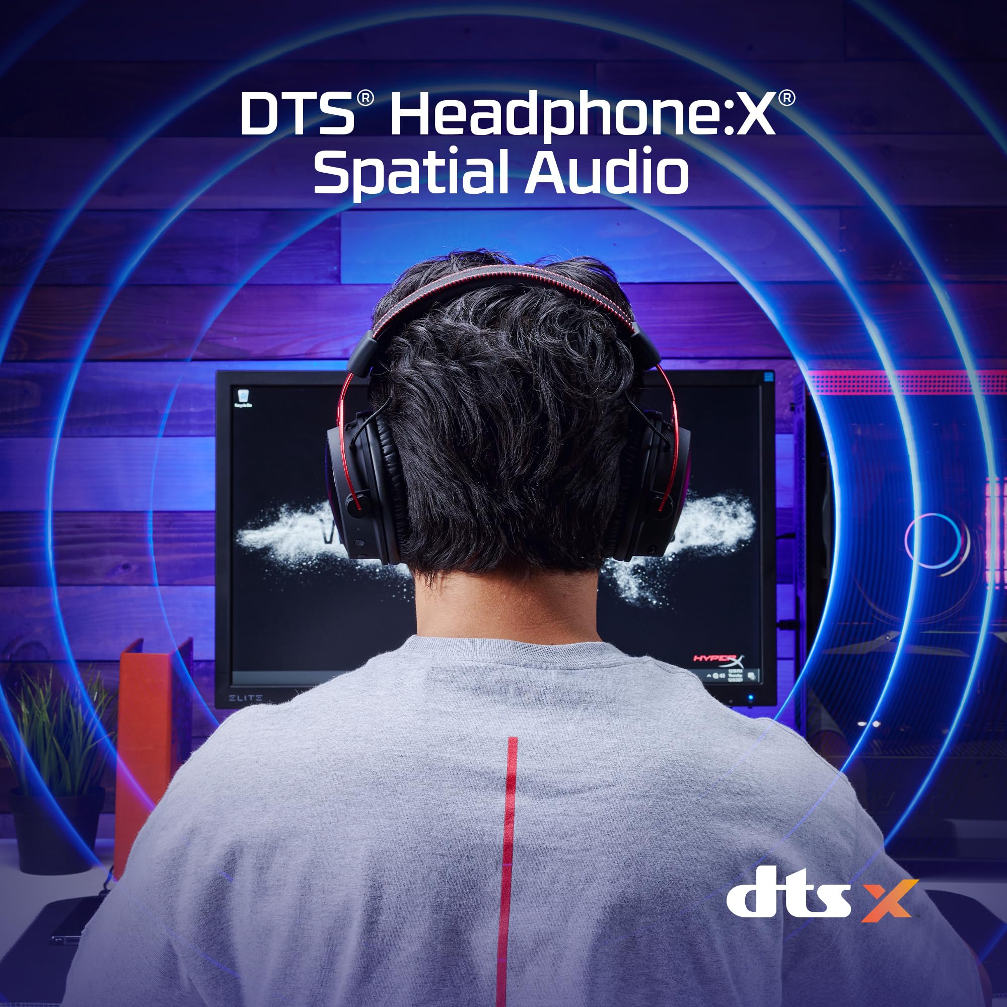 HyperX Cloud Alpha Wireless - Gaming Headset for PC, 300-hour Battery Life, DTS Headphone:X Spatial Audio, Memory Foam, Dual Chamber Drivers, Noise-canceling Mic, Durable Aluminum Frame