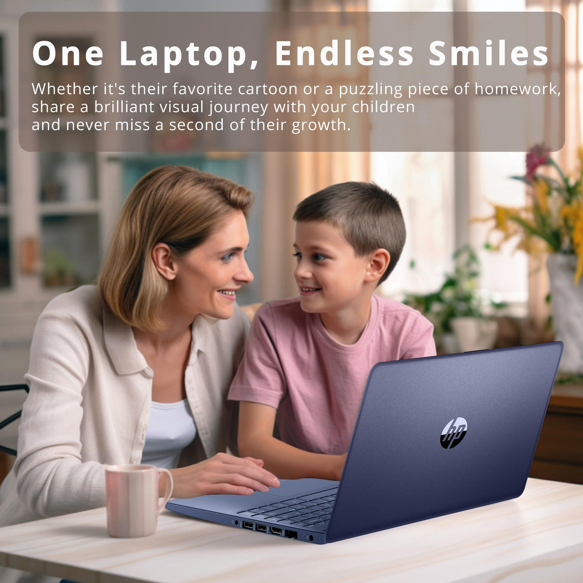HP Portátil HD de 14 Pulgadas, Windows 11, procesador Intel Celeron de Doble núcleo de hasta 2.60 GHz, 4 GB de RAM, 64 GB SSD, cámara Web, Dale Pink (reacondicionado) (Azul Dale