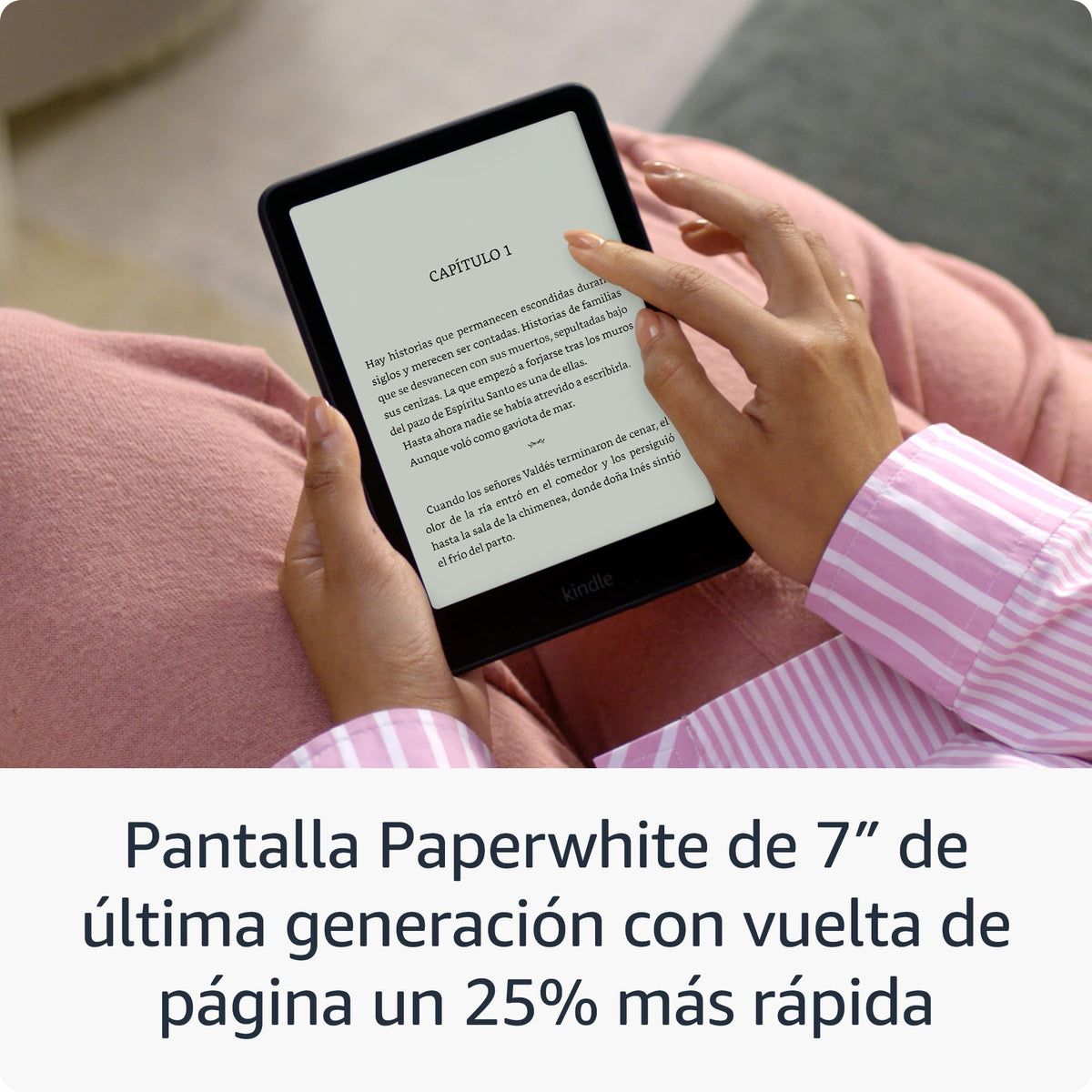 Amazon Kindle Paperwhite 16GB (modelo más reciente): nuestro Kindle más rápido de la historia, con una nueva pantalla de 7″ sin reflejos y una batería de semanas de duración. Color Negro