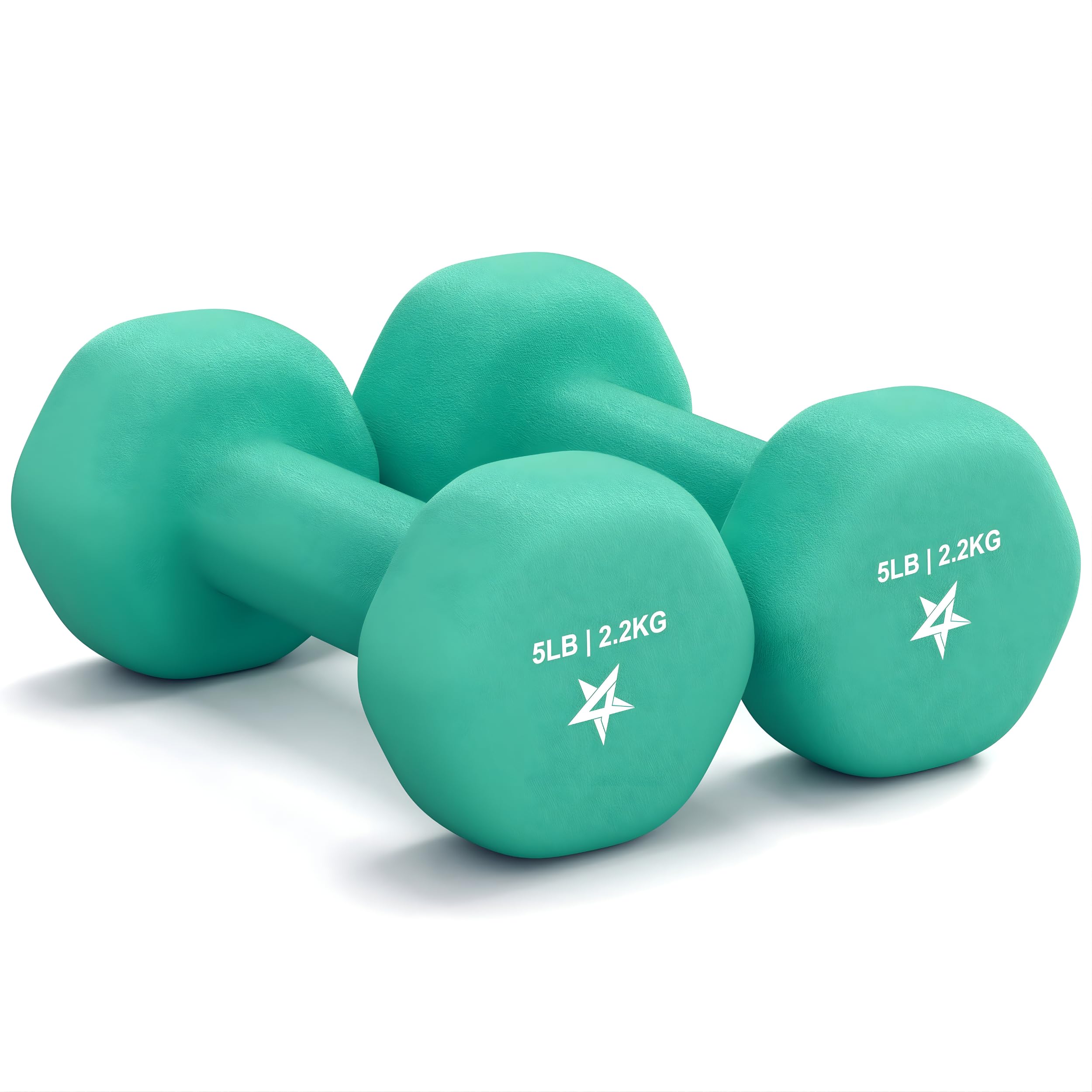 Yes4All Mancuernas de Pesas para Ejercicio en Casa - Set de 2 con Recubrimiento de Neopreno Antideslizante y Anti-Rodadura - Disponibles en 15 Colores y Varias Opciones de Peso (5lbs)