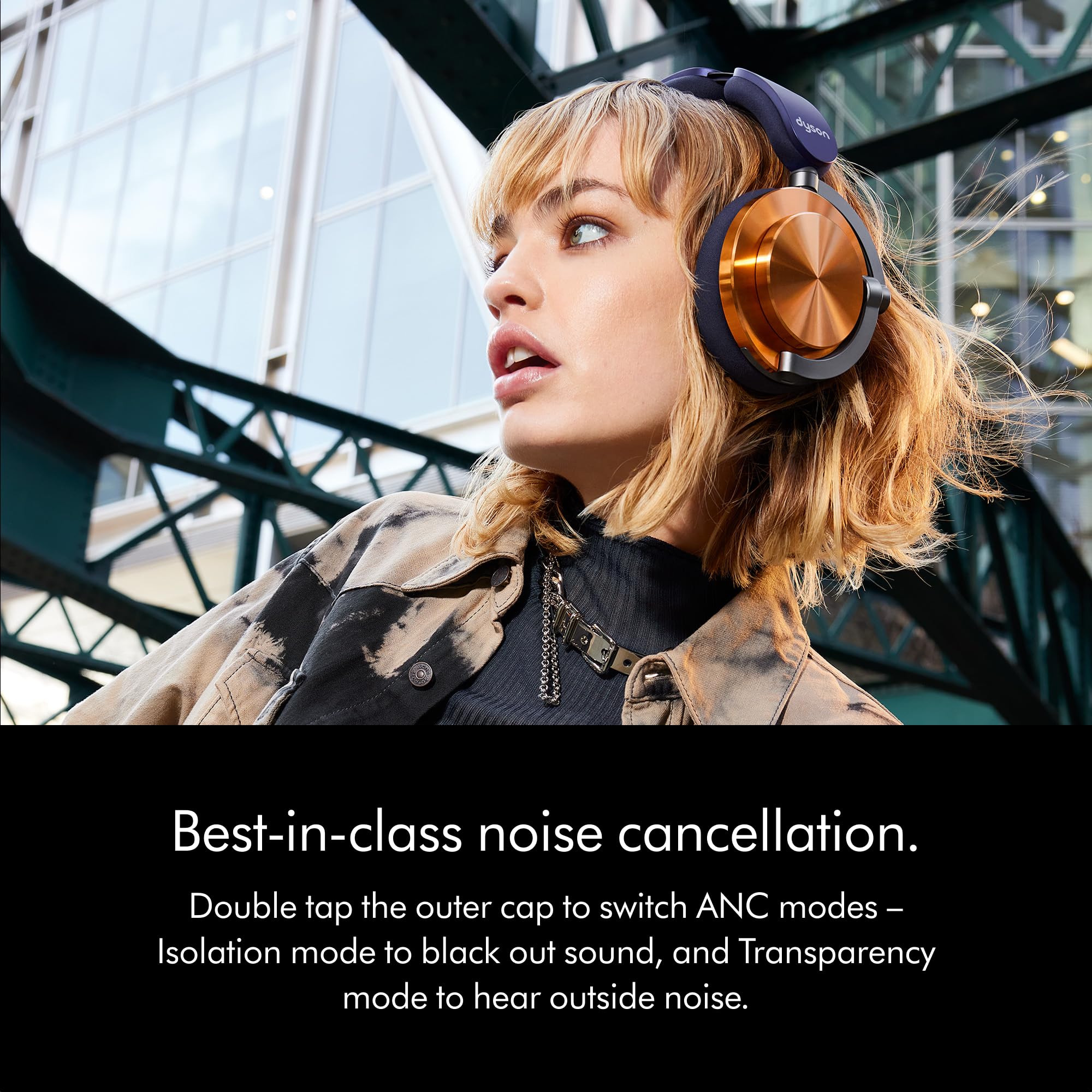 Dyson OnTrac™ (Copper) - Auriculares inalámbricos sobre la Oreja - Cancelación Activa de Ruido, hasta 55 Horas de duración de la batería, Personalizable