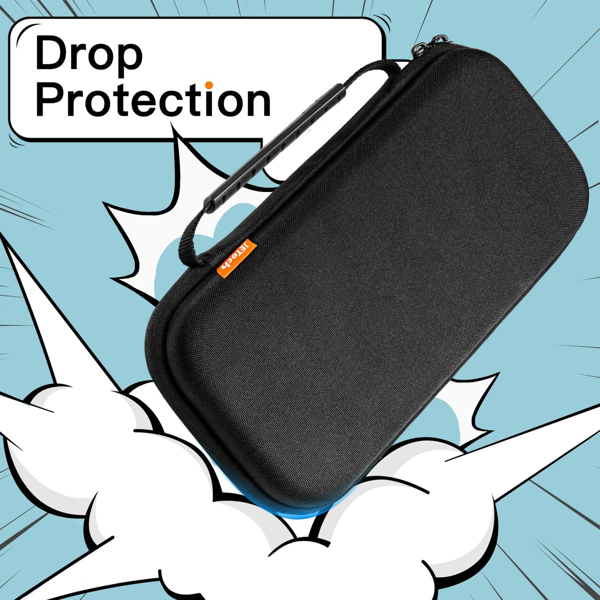 JETech Estuche Transporte para Nintendo Switch 2 (2025) 7.9 Pulgadas, Bolsa Viajar Portátil Dura Caparazón con 10 Ranuras para Tarjetas Juego y Bolsillo Accesorios, Anti-Arañazos (Negro)