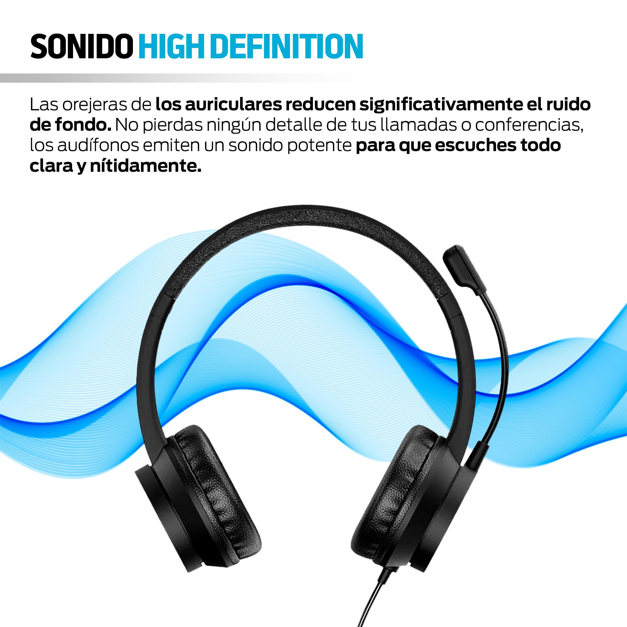 Redlemon Audífonos Alámbricos de Diadema USB con Micrófono Tipo Call Center