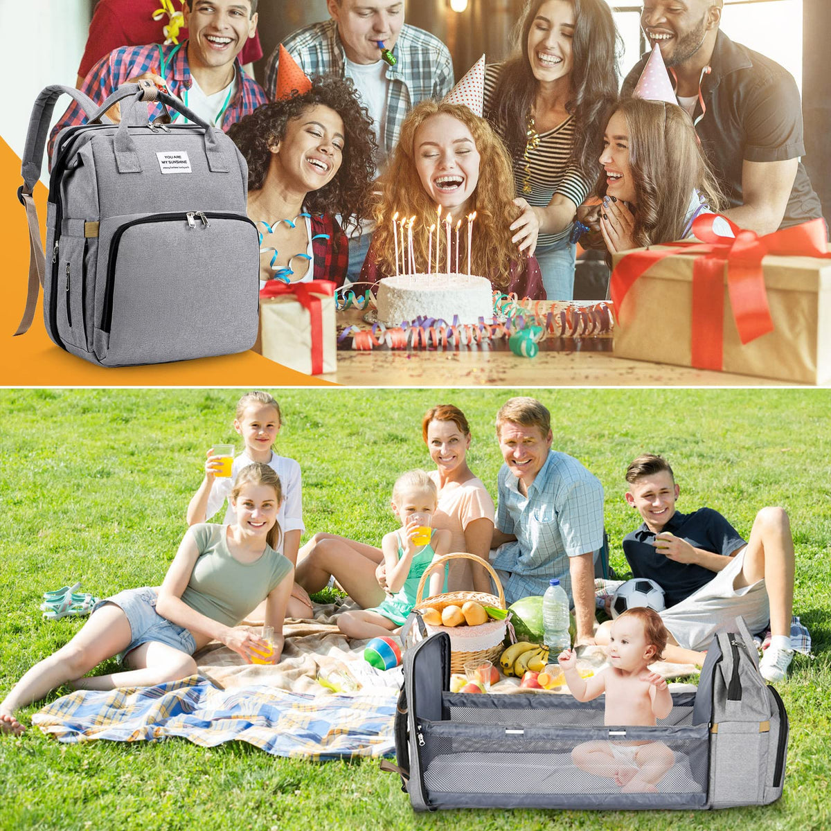 Jasonwell Mochila Pañalera para Bebé - Pañaleras Modernas Backpack Multifuncional de Gran Capacidad Ultra con Cable Usb Exteriores Mochila de Viaje Impermeable Gran Capacidad para Mamá y Papá