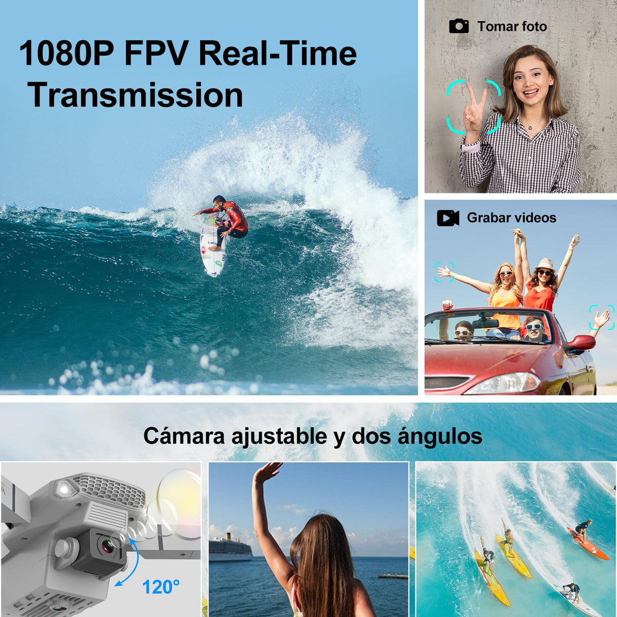 Mini Drone con Cámara 4K Dual Hd, Drone Control Remoto Posibilidad de Giro de 360°, Drones Antisísmicos Rastrear El Vuelo de 100 Metros, Dron con Camara para Adolescentes Principiantes Regalo