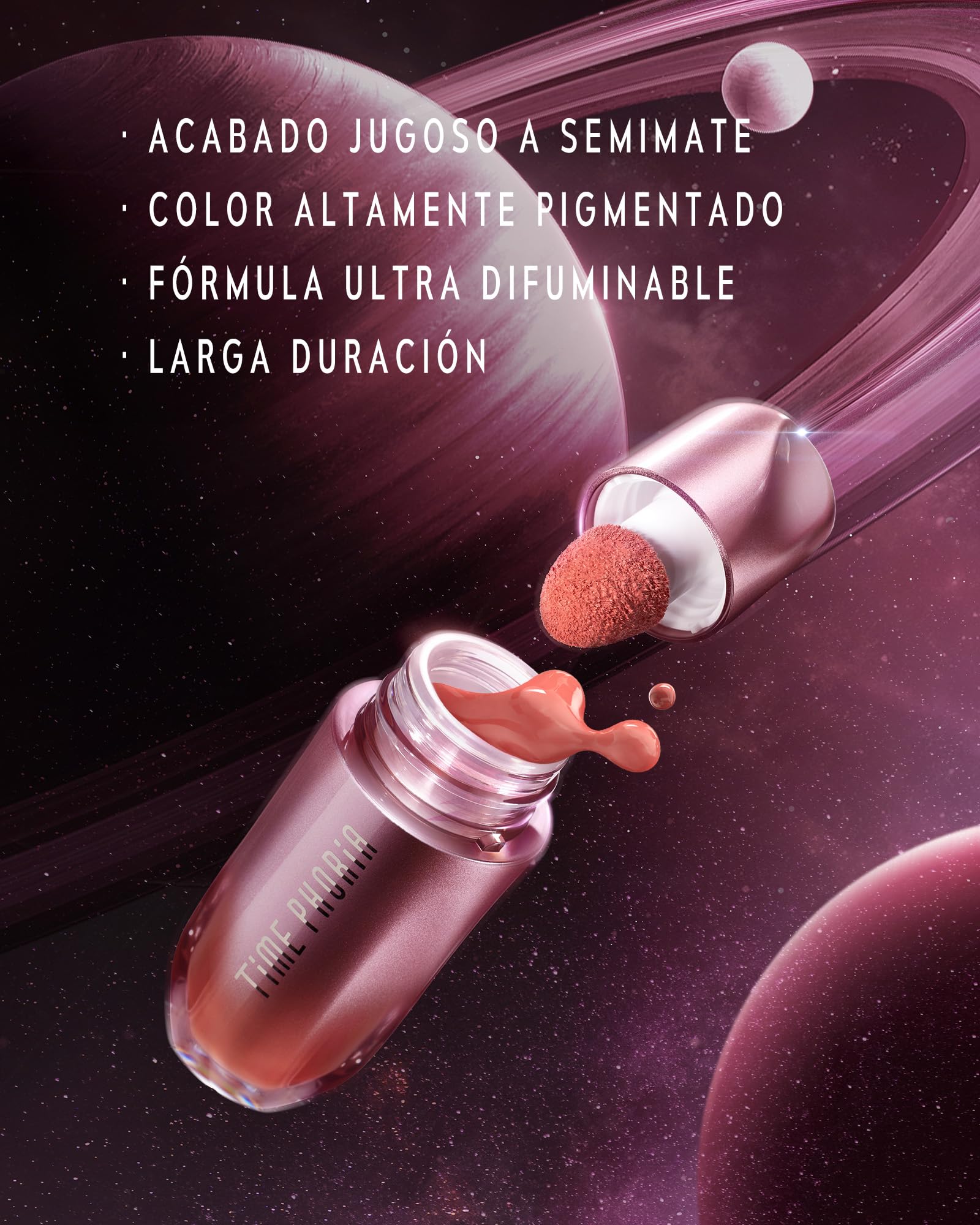 TIMEPHORIA Rubor Líquido para Mejillas - Blush líquido Maquillaje de Alta Pigmentación y Larga Duración, Acabado Mate Natural y Textura Ligera, Fórmula Difuminable Enriquecida,5g,01#SERENE PEACE