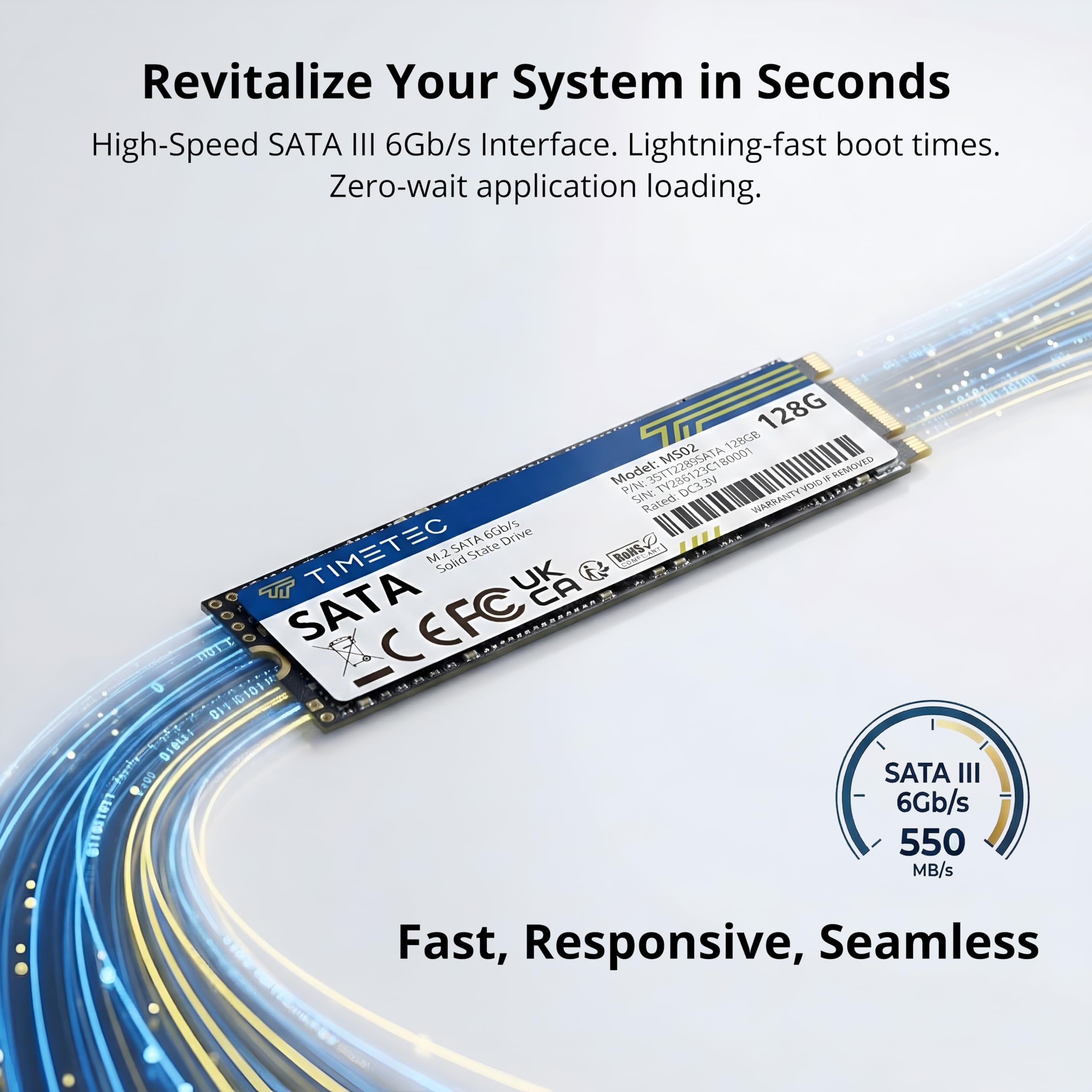 Timetec 128 GBx10 (Paquete de 10) SSD 3D NAND TLC SATA III 6 Gb/s M.2 2280 NGFF 64 TBW velocidad de lectura de hasta 530 MB/s SLC Cache Performance Boost Unidad interna de estado sólido para