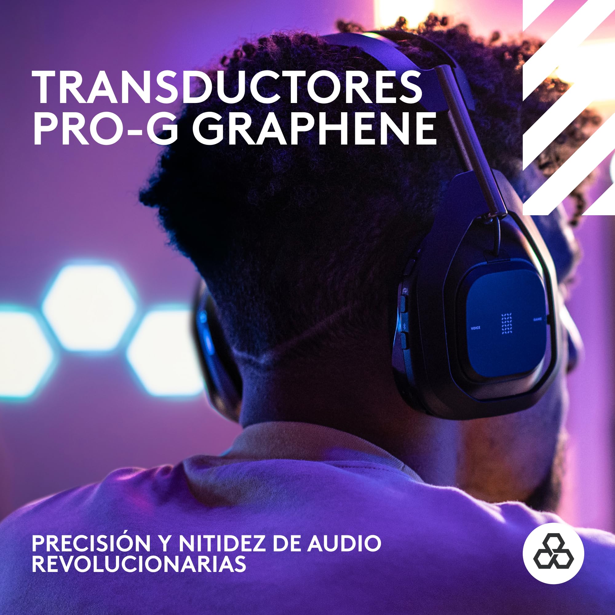 Logitech G Astro A50 X LIGHTSPEED, audífonos inalámbricos para juegos + estación base, PRO-G GRAPHENE, PLAYSYNC en Xbox Series X|S + PS5 + PC/Mac, Bluetooth, paso de HDMI 2.1 - Negro - Windows