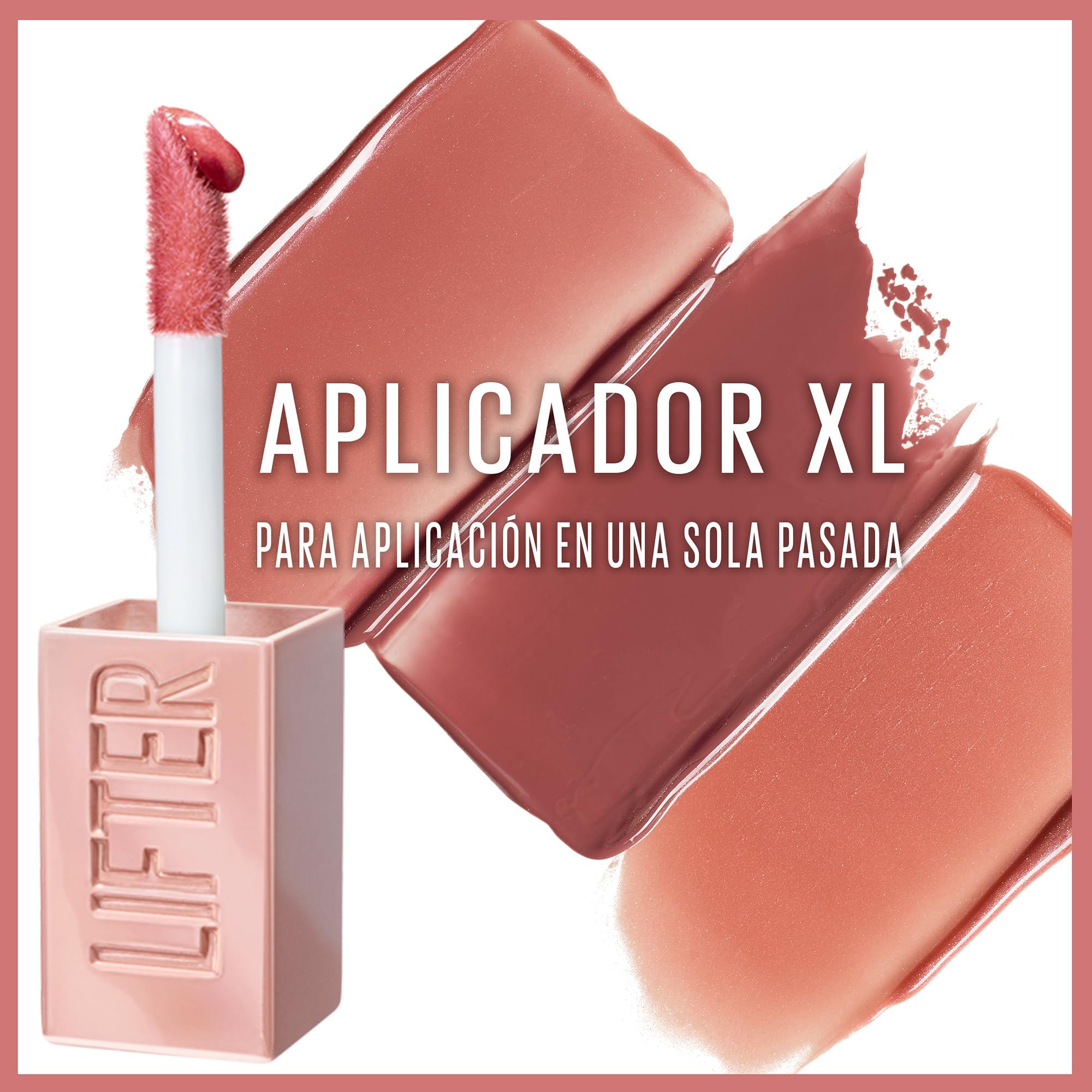 Maybelline Lifter Gloss Brillo Labial Hidratante con Ácido Hialurónico, Efecto Volumen, Aplicador XL, Hidratación Hasta por 4 Horas, Acabado Brillante, Tono 004 Silk