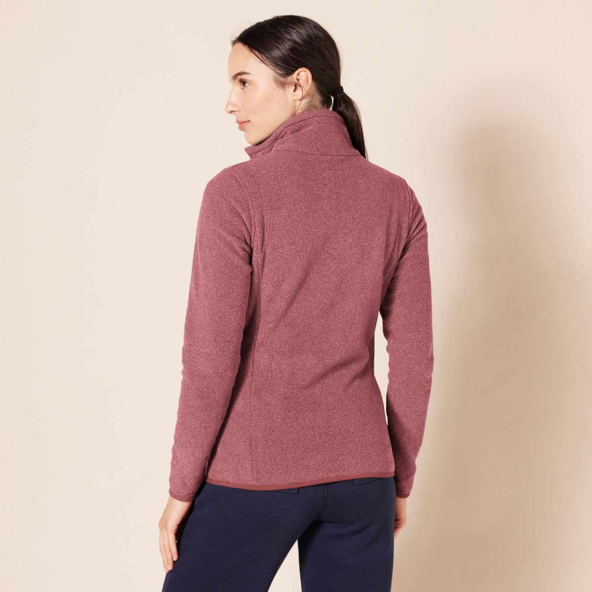 Amazon Essentials Women's Classic-Fit Full-Zip Polar Soft Fleece Jacket (Available in Plus Size), Burgundy Heather, Large