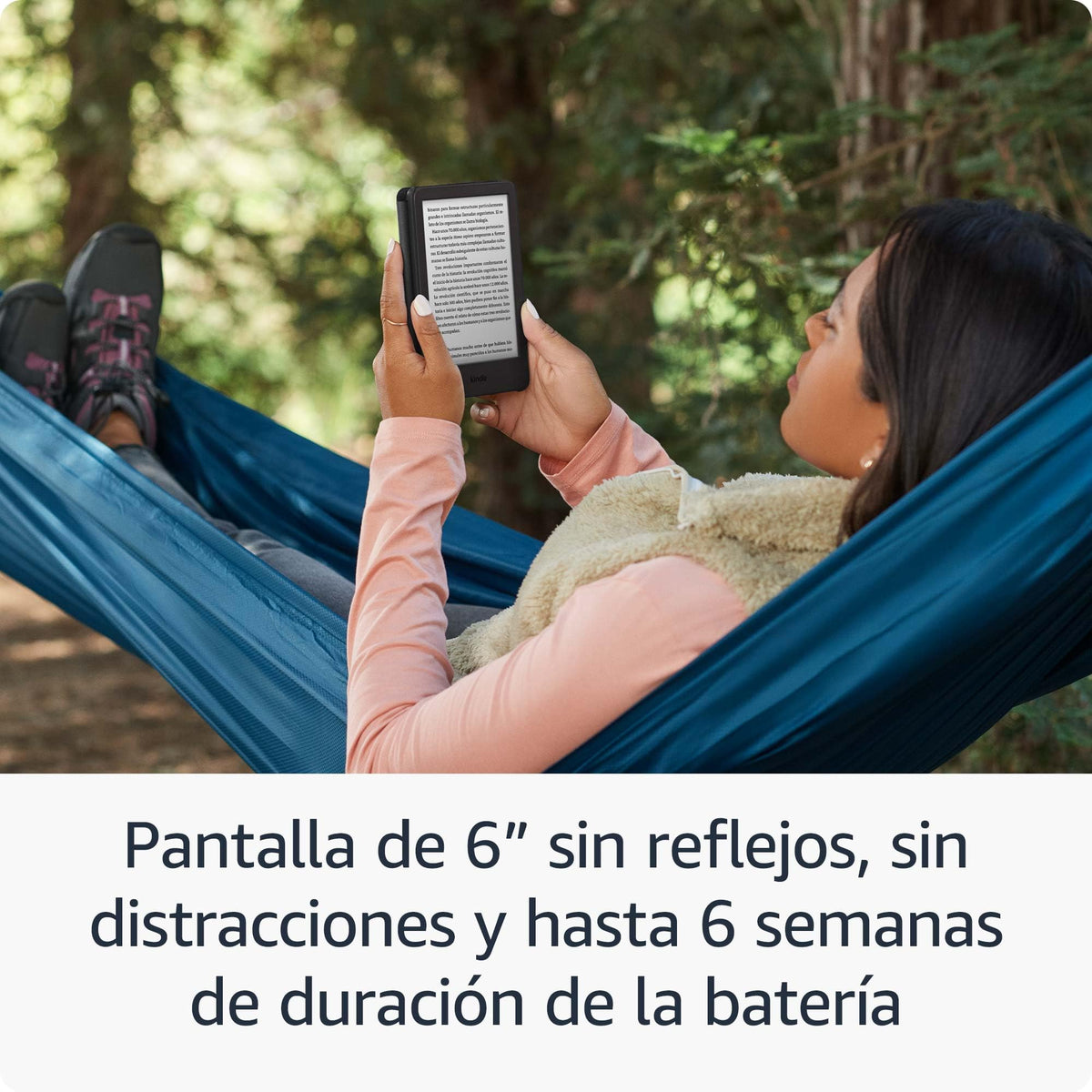 Amazon Kindle 16 GB (modelo más reciente): El Kindle más ligero y compacto, ahora con cambios de página más rápidos y mayor contraste, para una experiencia de lectura mejorada - Negro