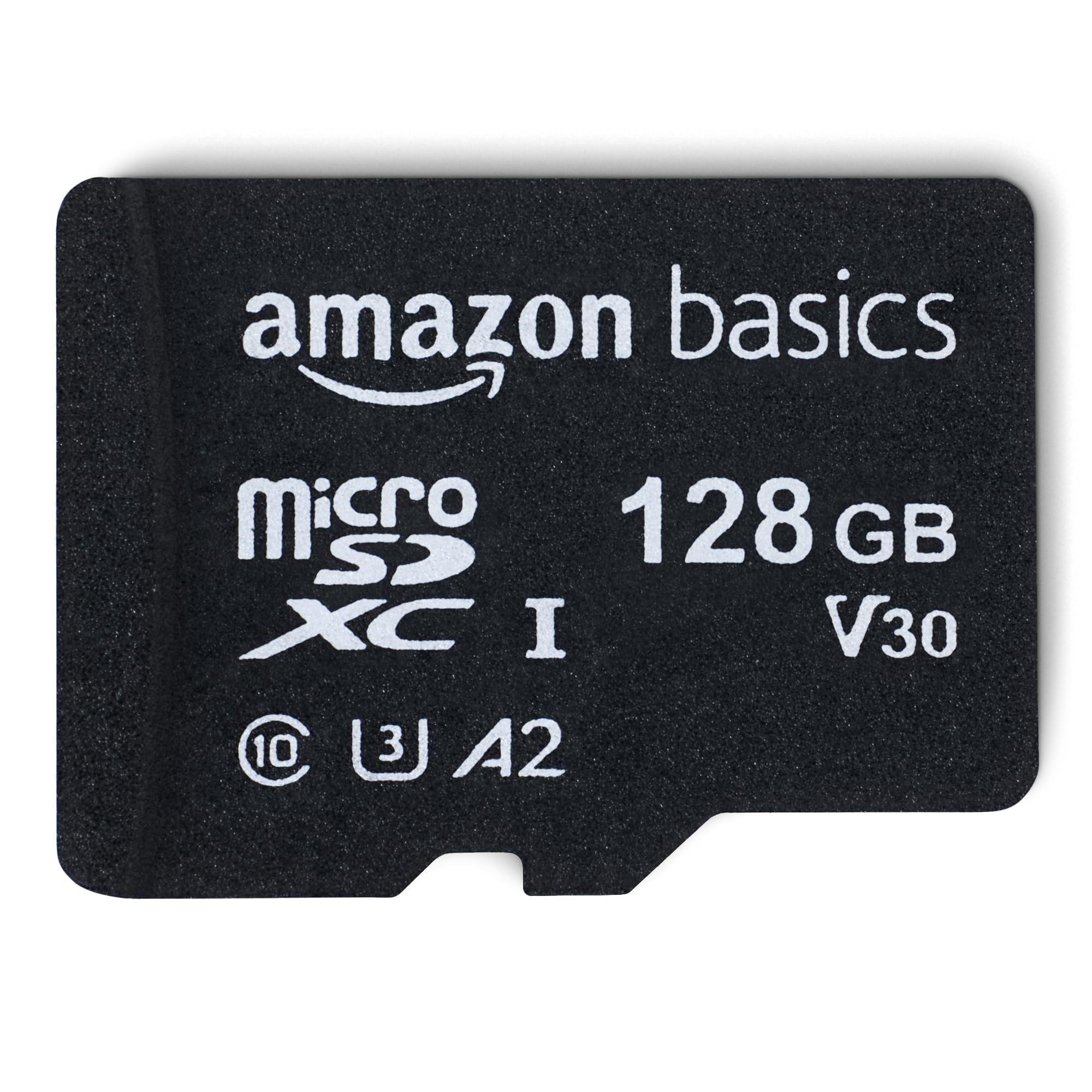 Amazon Basics Tarjeta de Memoria microSDXC con Adaptador de tamaño Completo, A2, U3, Velocidad de Lectura de hasta 100 MB/s, 128 GB, Negra