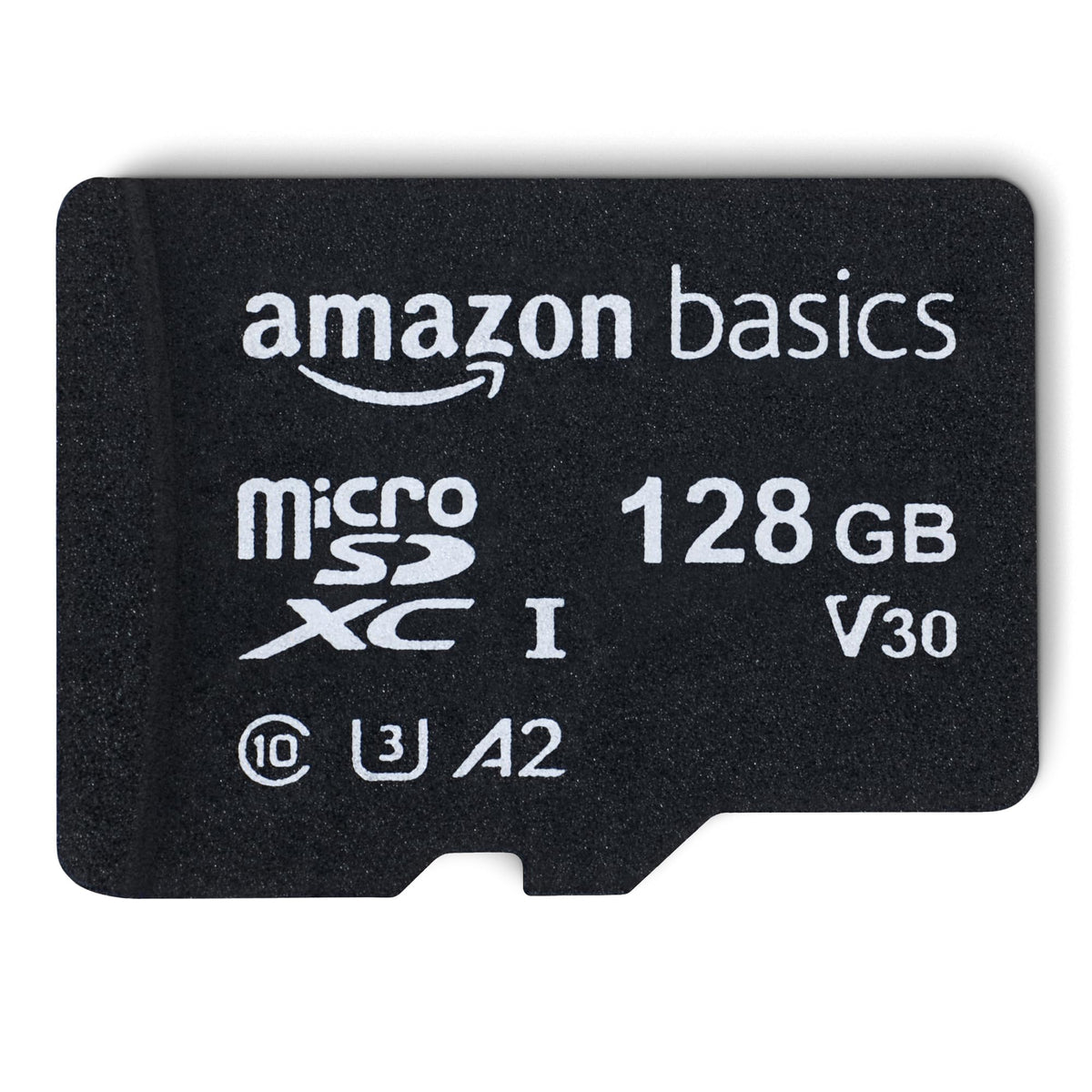 Amazon Basics Tarjeta de Memoria microSDXC con Adaptador de tamaño Completo, A2, U3, Velocidad de Lectura de hasta 100 MB/s, 128 GB, Negra