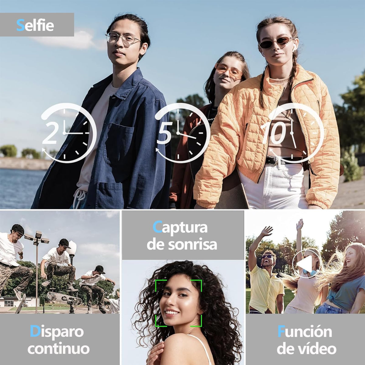 Cámara digital, cámara HD con zoom de 48MP, zoom digital de 16x, pantalla a color IPS de 2,8 pulgadas, antivibración, incluida tarjeta de memoria de 64 GB，transmisión directa OTG al teléfono móvil