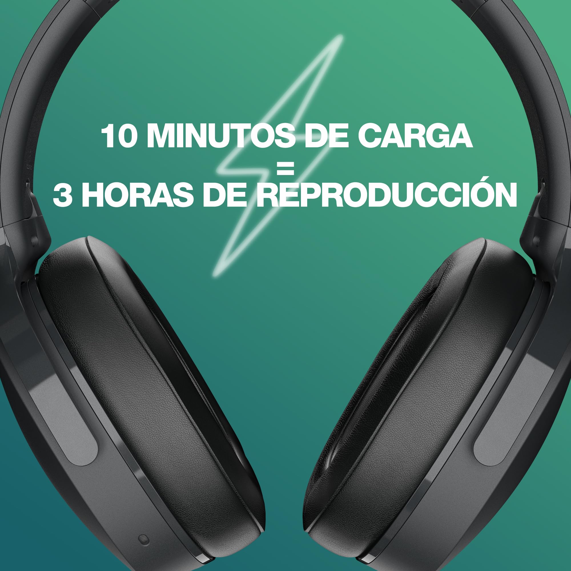 Skullcandy Hesh ANC Cascos Over-Ear Inalámbricos con Cancelación de Ruido, 22 h de Autonomía, Micrófono, Compatibles con iPhone Android y Dispositivos Bluetooth, Negro