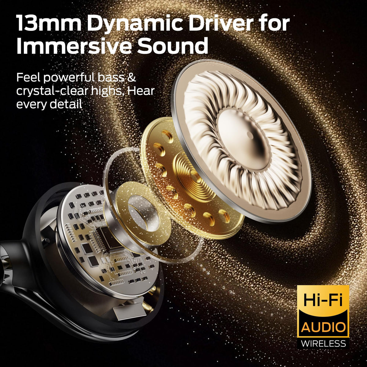 Monster Open Ear AC225 Auriculares, Auriculares Inalámbricos Bluetooth 6.0, Sonido Estéreo, Auriculares Clip-on Ligeros con Micrófono ENC para Llamadas Claras, Tiempo de Reproducción de 36h, Negro
