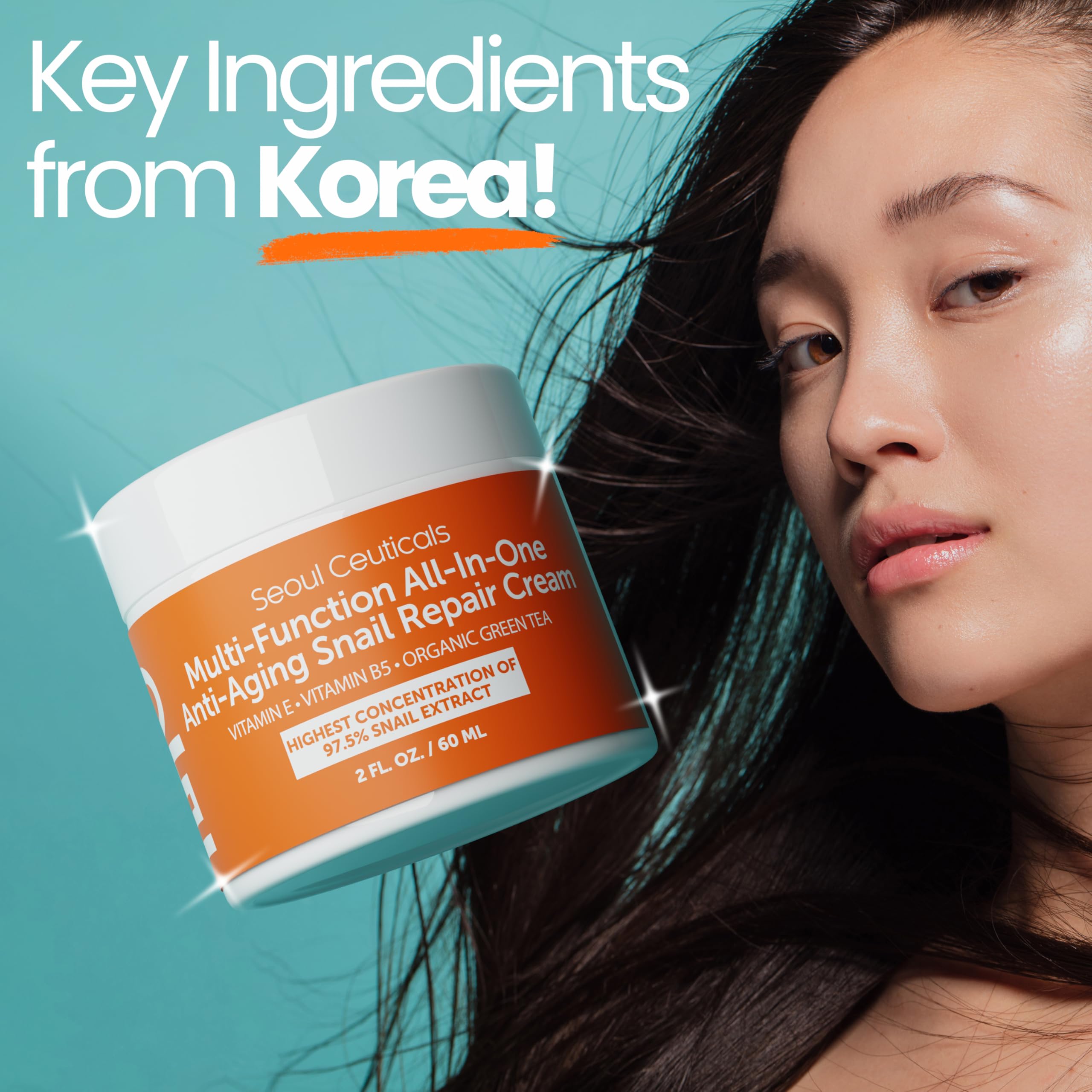 SeoulCeuticals Crema Multiusos con Extracto de Caracol, Vitamina E y Té Verde, 2oz