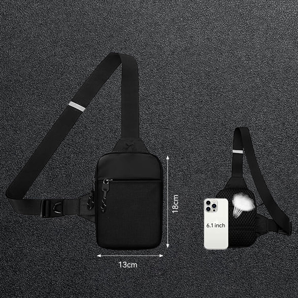 CXJYSD Mini Bolso Cruzado En El Pecho,Para Hombre Y Mujer Con Bolsillos Dobles,Riñonera Impermeable Con Manos Libres,Adecuado Para Deportes Al Aire Libre,Correr Y Viajar