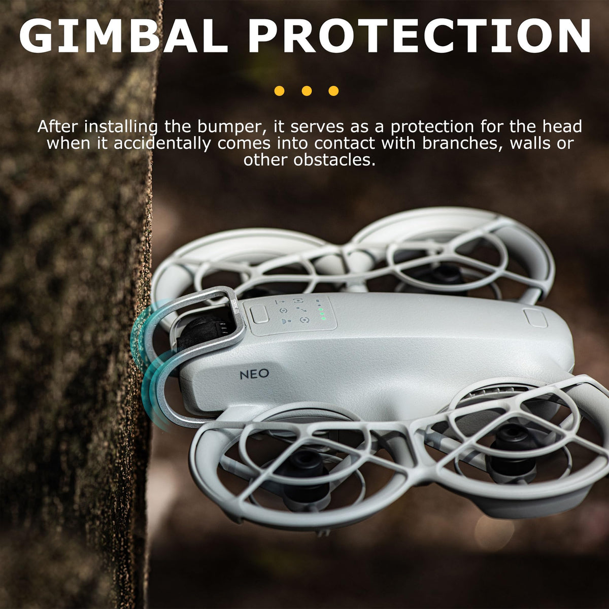 YDW - Protector de parachoques con cardán para DJI Neo Drone, aleación de aluminio, accesorios de protección de lente antichoque para DJI Neo Drone